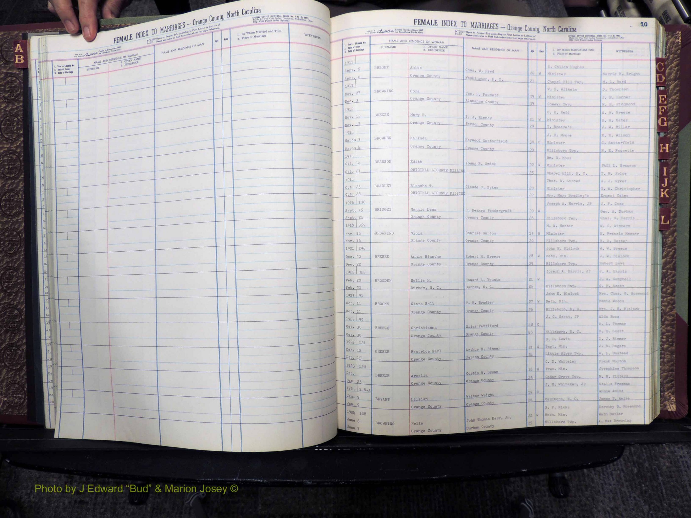 Orange Co, NC, Marriages, Female, A-L, 1911-1964 (128).JPG
