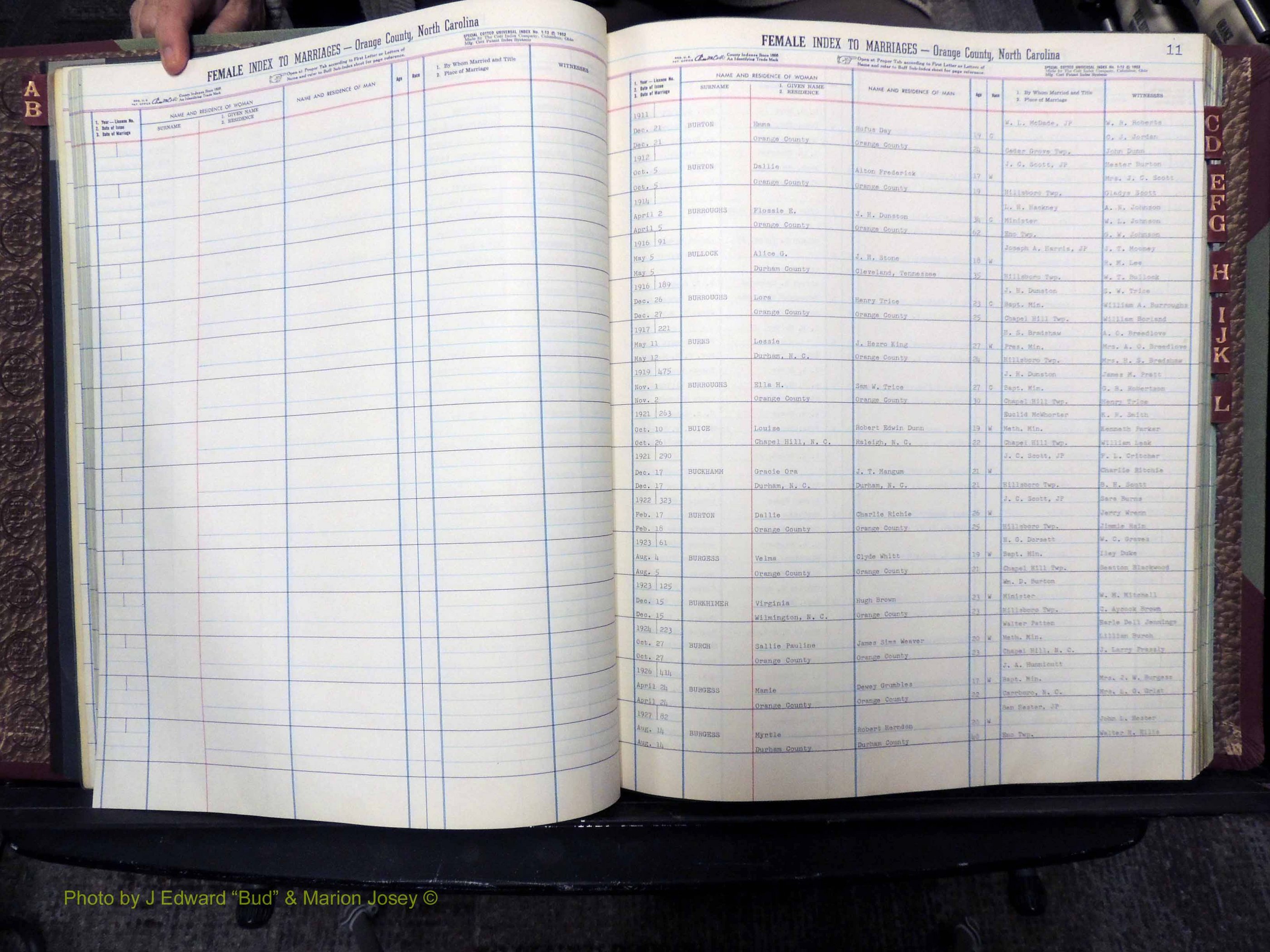 Orange Co, NC, Marriages, Female, A-L, 1911-1964 (133).JPG