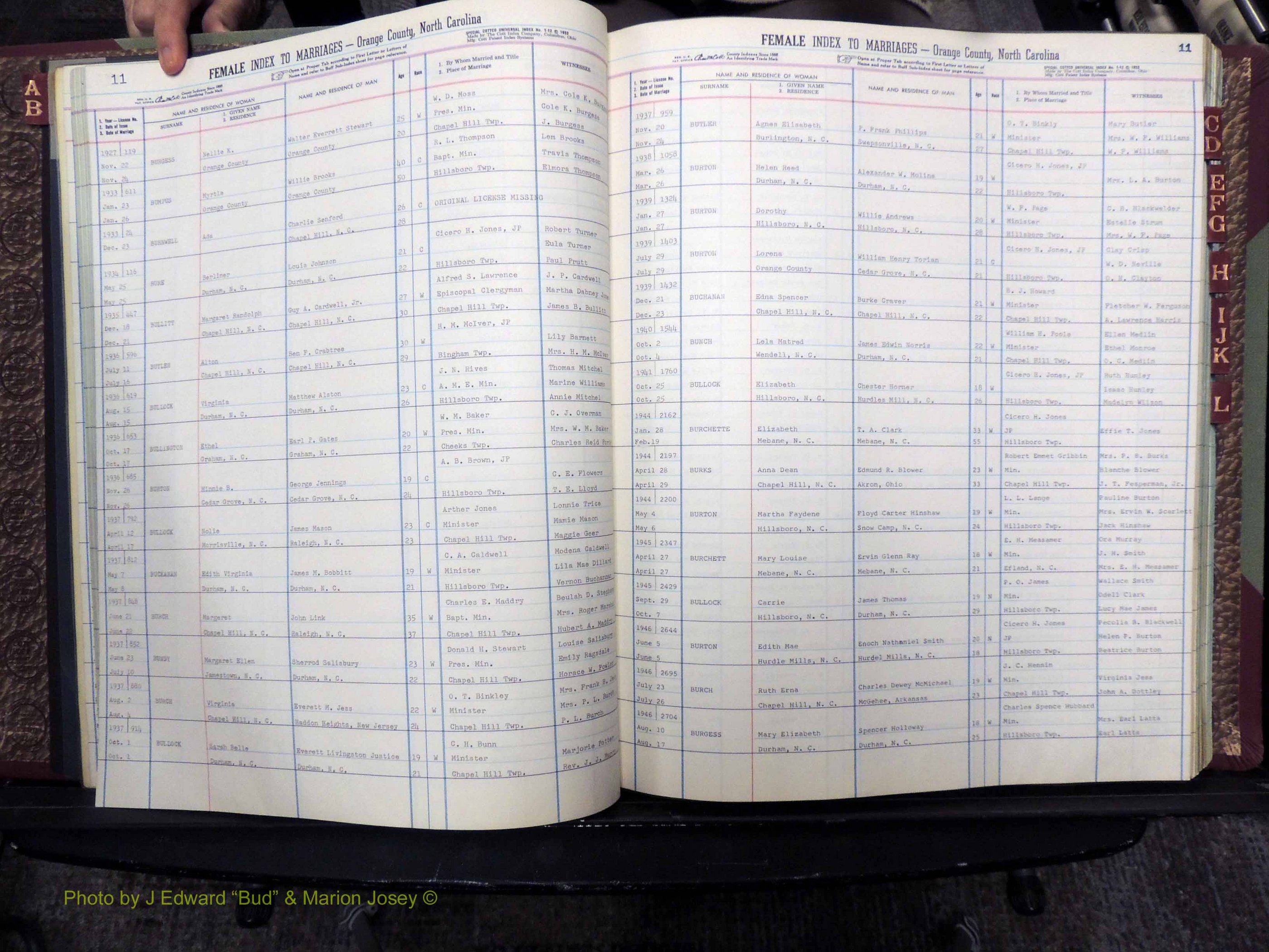 Orange Co, NC, Marriages, Female, A-L, 1911-1964 (134).JPG