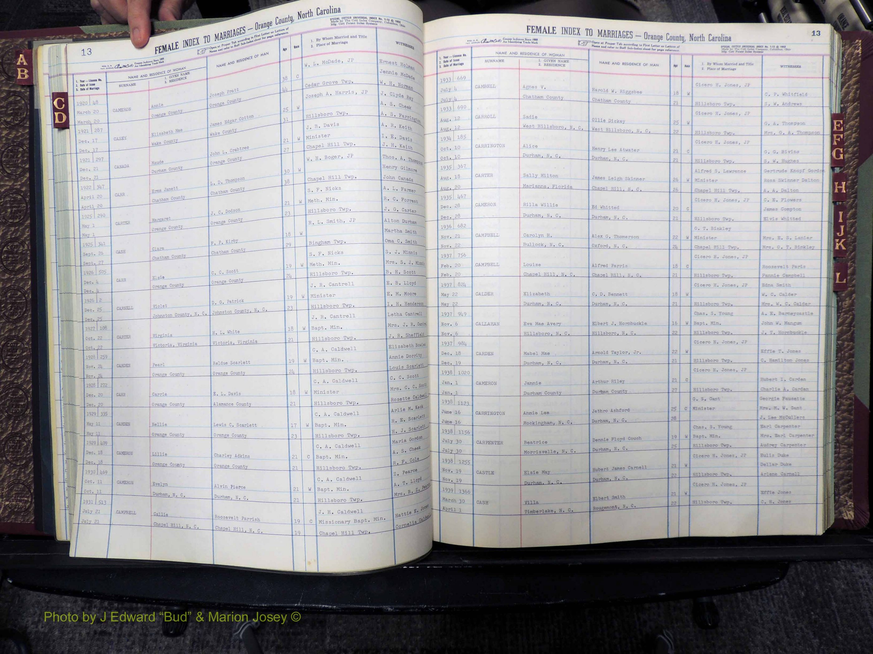 Orange Co, NC, Marriages, Female, A-L, 1911-1964 (141).JPG