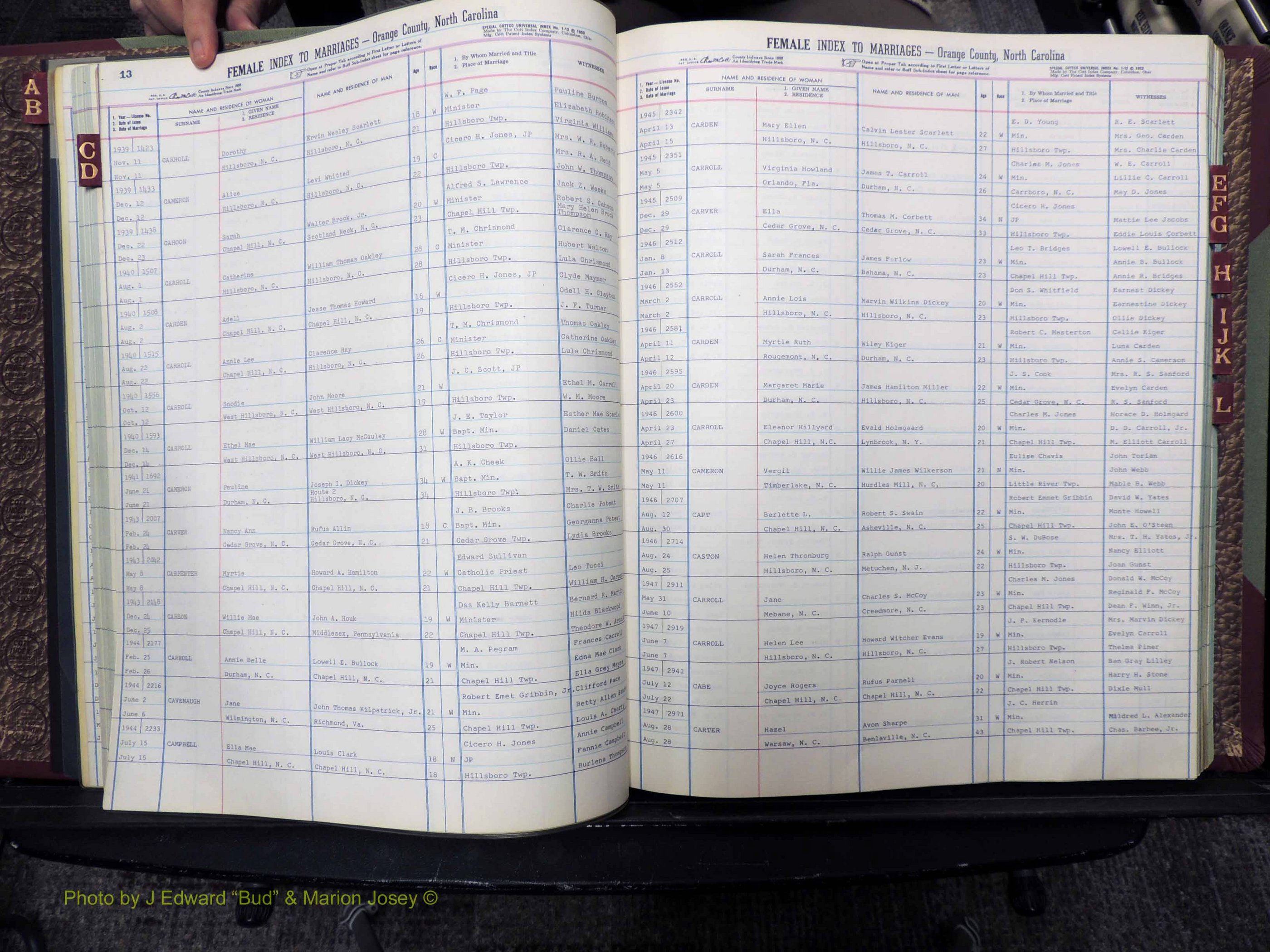 Orange Co, NC, Marriages, Female, A-L, 1911-1964 (142).JPG