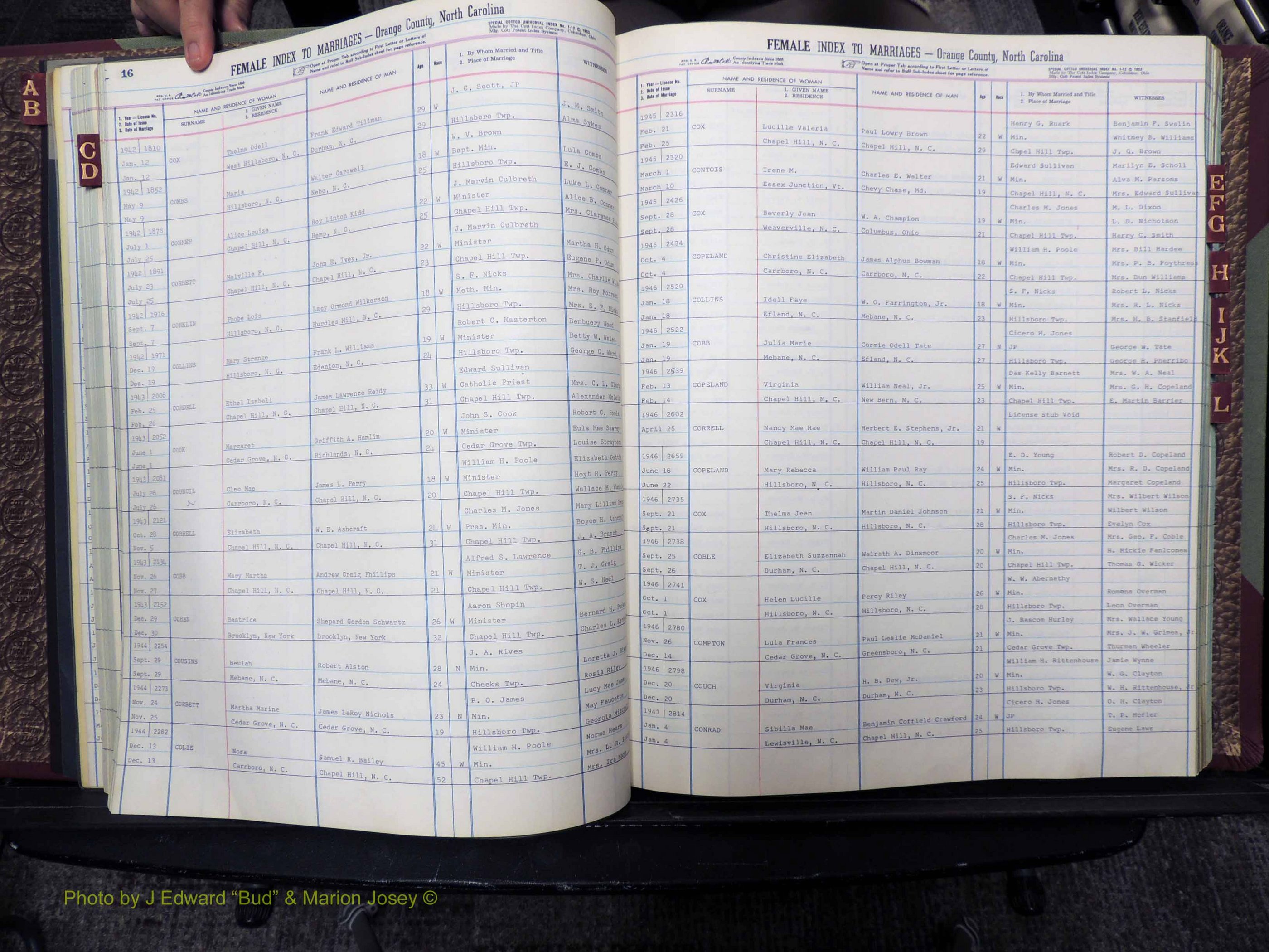 Orange Co, NC, Marriages, Female, A-L, 1911-1964 (154).JPG