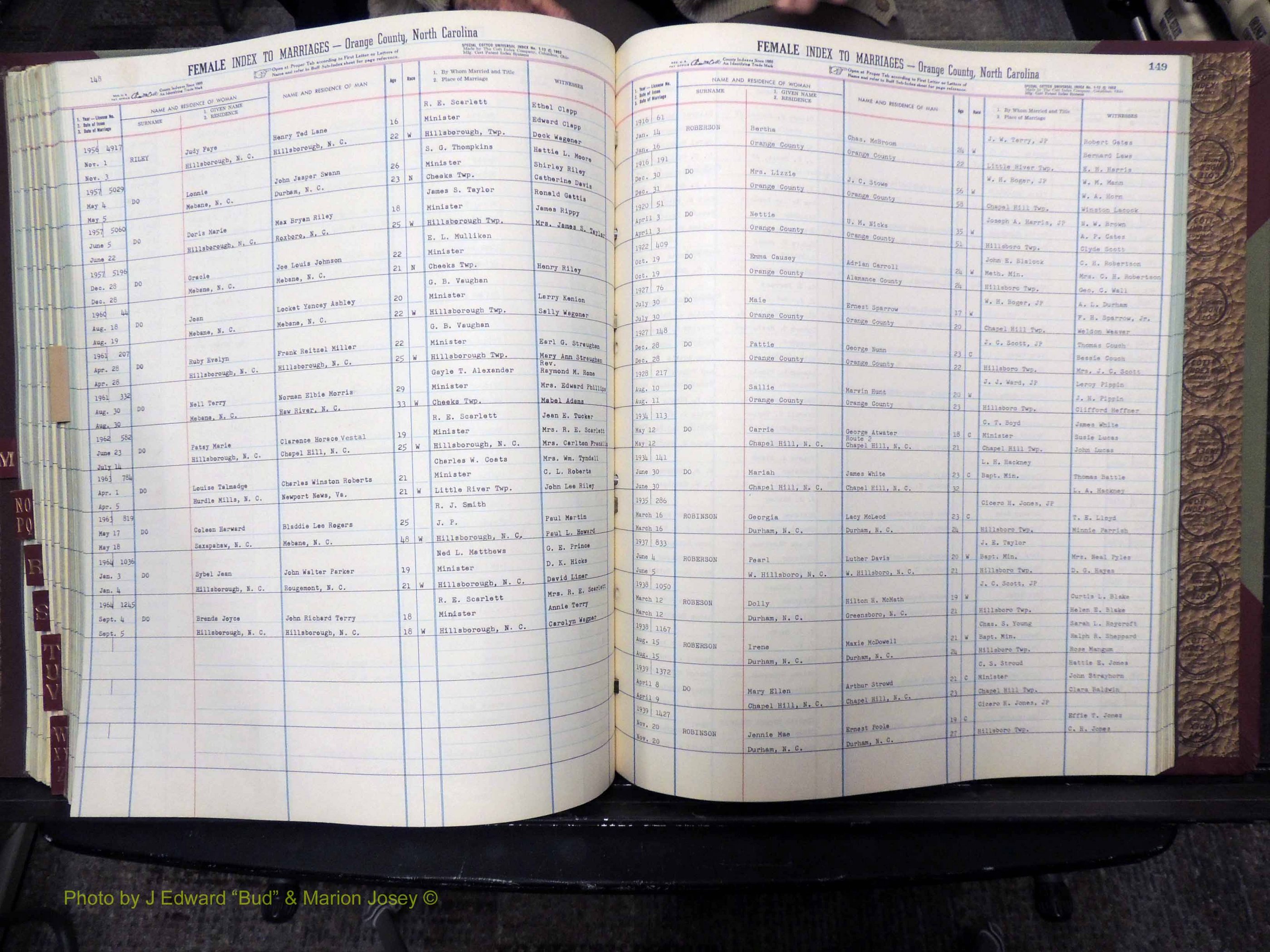 Orange Co, NC, Marriages, Female, A-L, 1911-1964 (479).JPG
