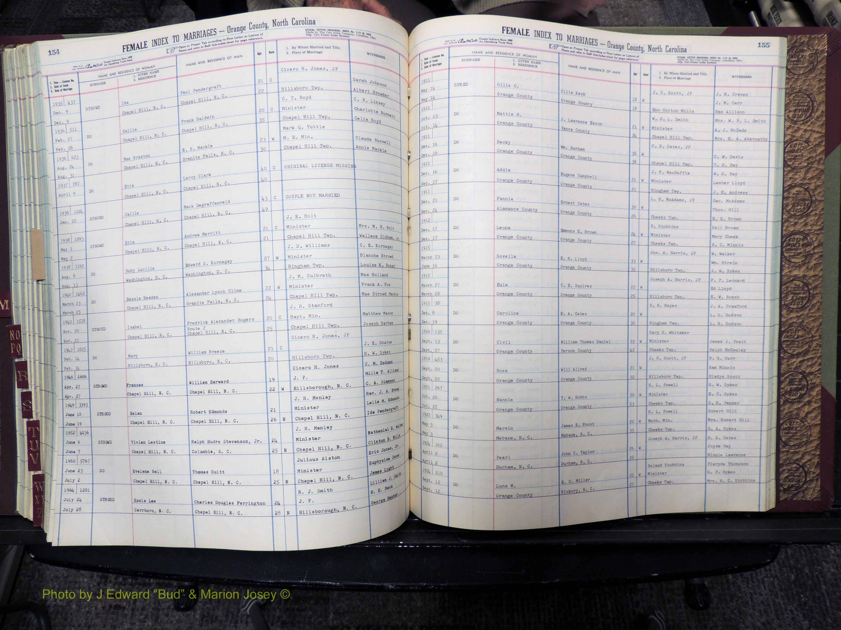 Orange Co, NC, Marriages, Female, A-L, 1911-1964 (491).JPG