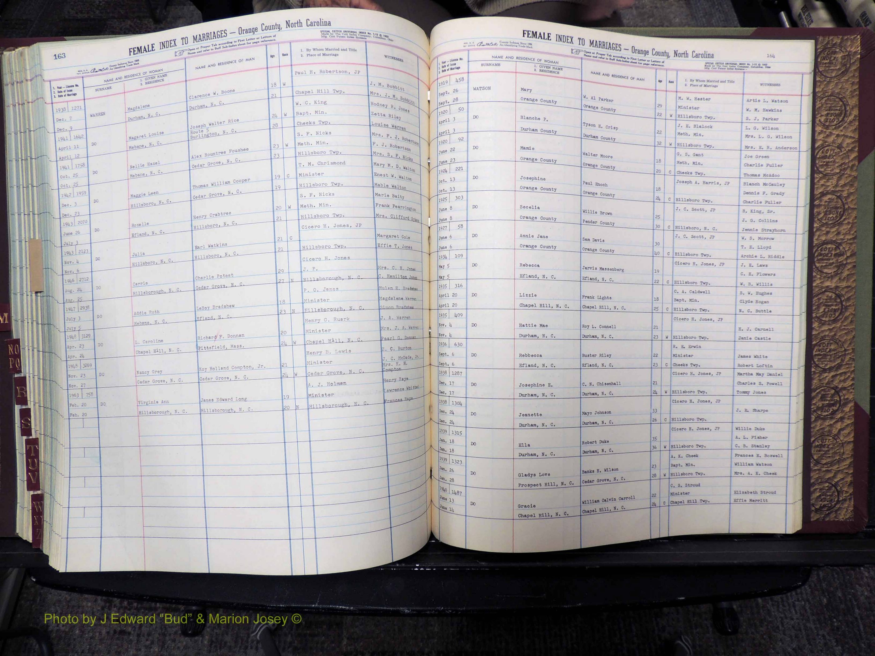 Orange Co, NC, Marriages, Female, A-L, 1911-1964 (513).JPG