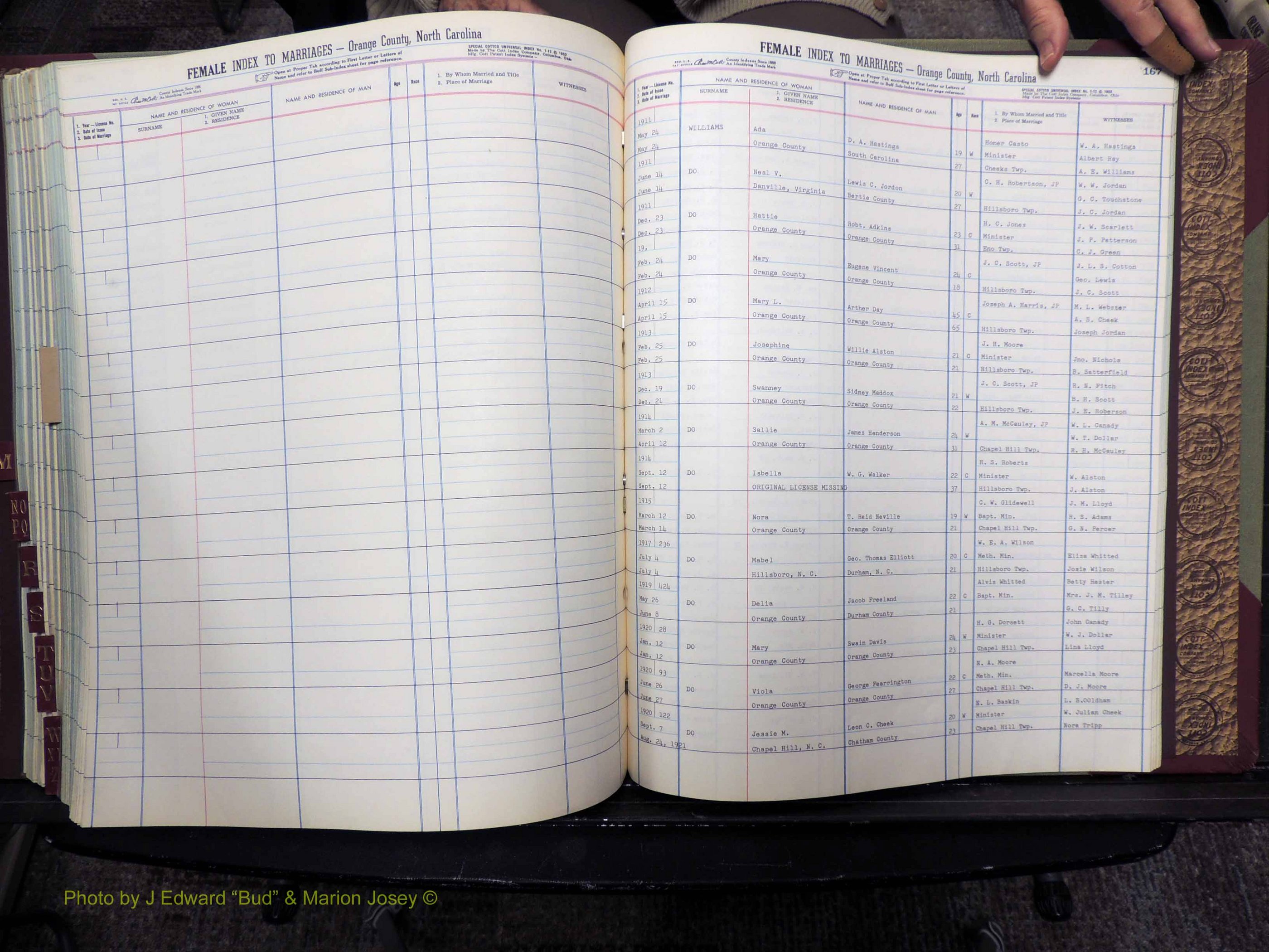 Orange Co, NC, Marriages, Female, A-L, 1911-1964 (517).JPG