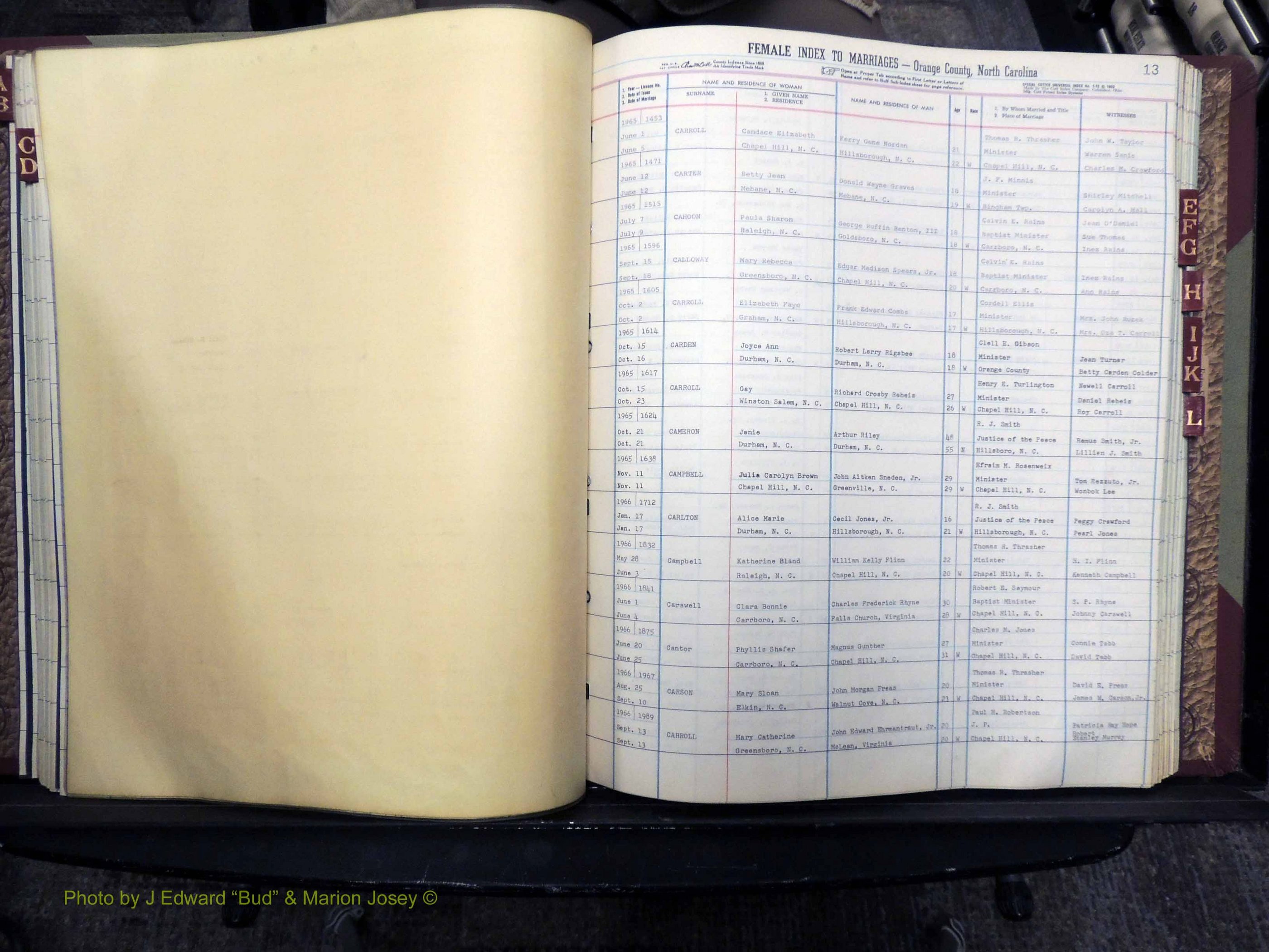 Orange Co, NC, Marriages, Female, A-L, 1965-1978 (136).JPG
