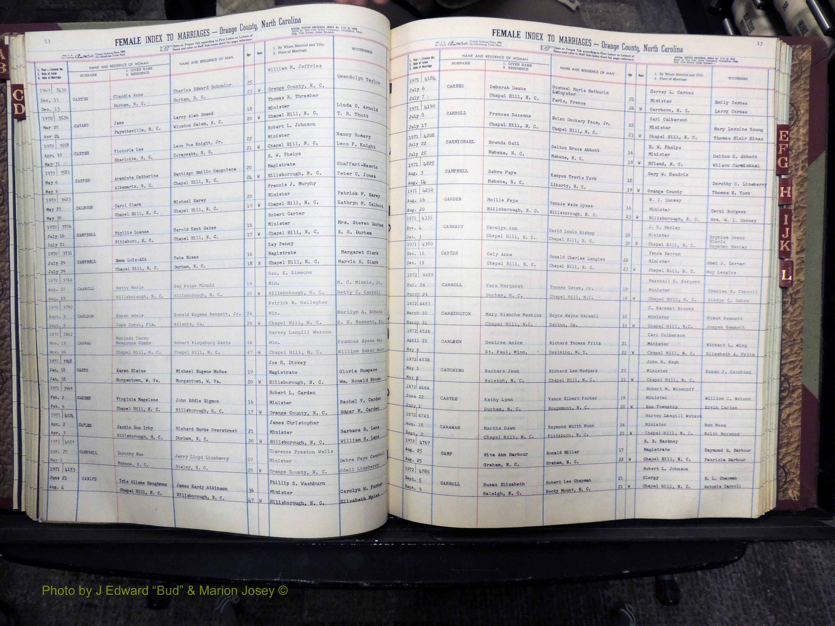 Orange Co, NC, Marriages, Female, A-L, 1965-1978 (138).JPG
