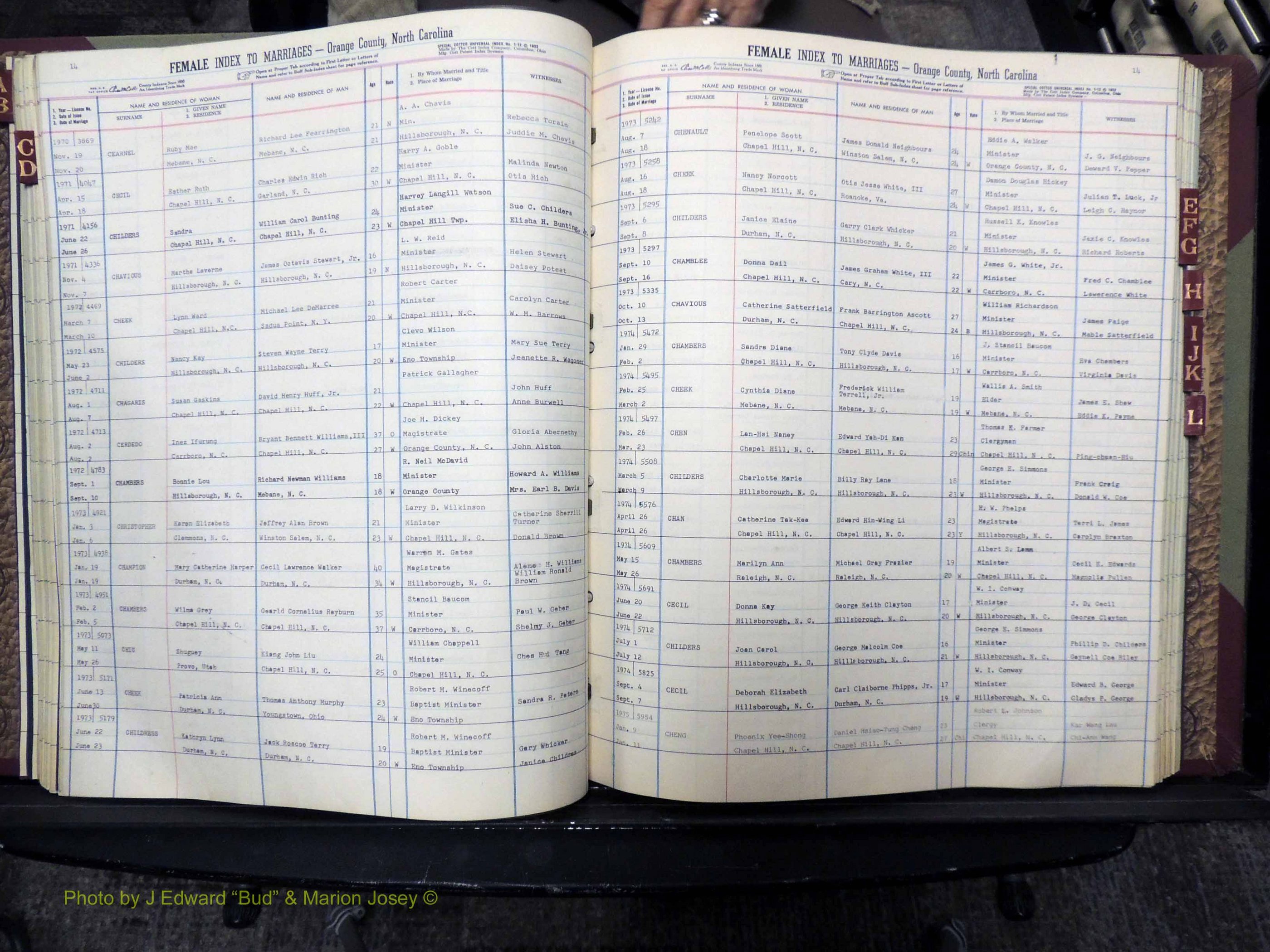 Orange Co, NC, Marriages, Female, A-L, 1965-1978 (143).JPG