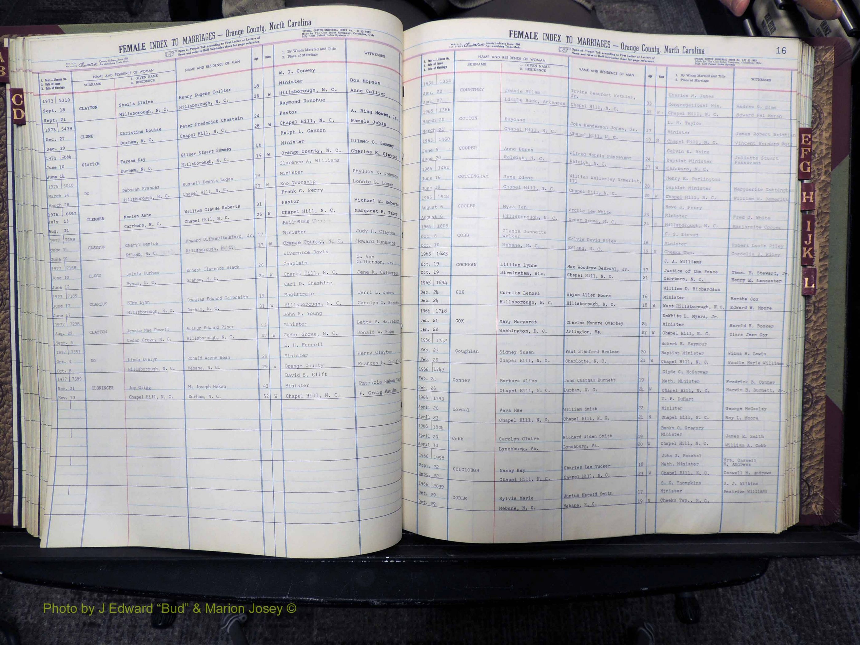 Orange Co, NC, Marriages, Female, A-L, 1965-1978 (146).JPG