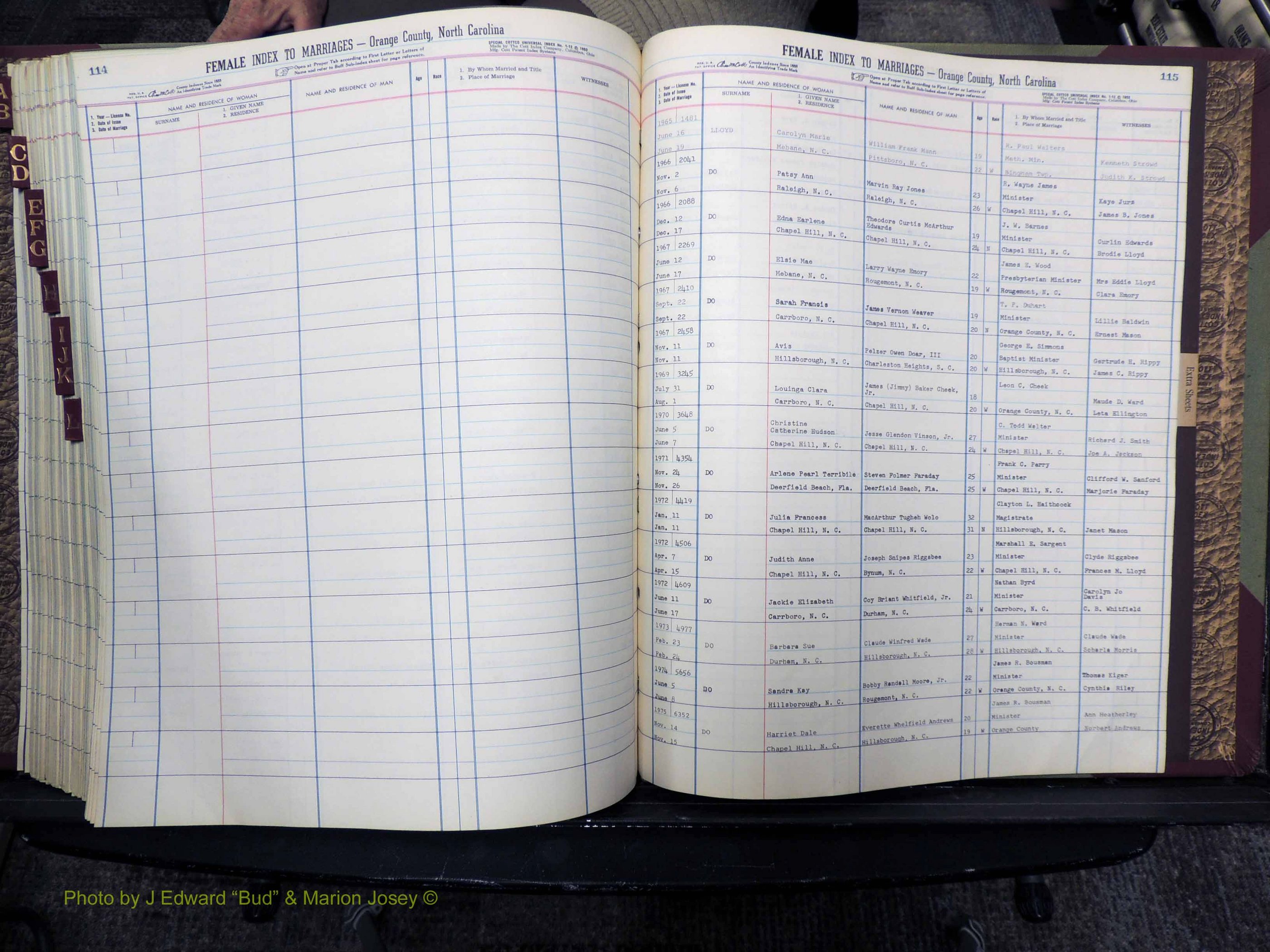 Orange Co, NC, Marriages, Female, A-L, 1965-1978 (265).JPG