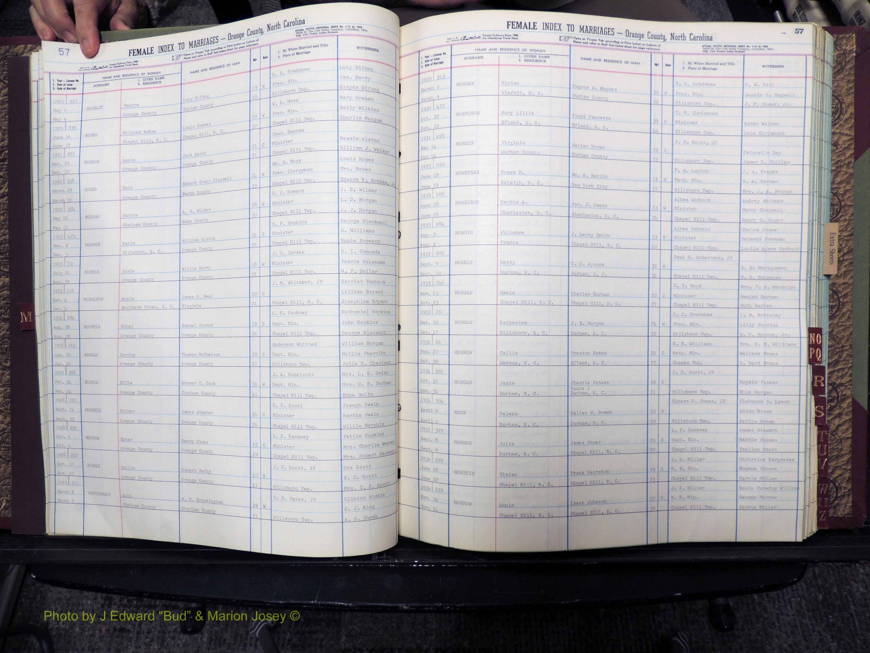 Orange Co, NC, Marriages, Female Index, M-Z, 1911-1964 (113).JPG