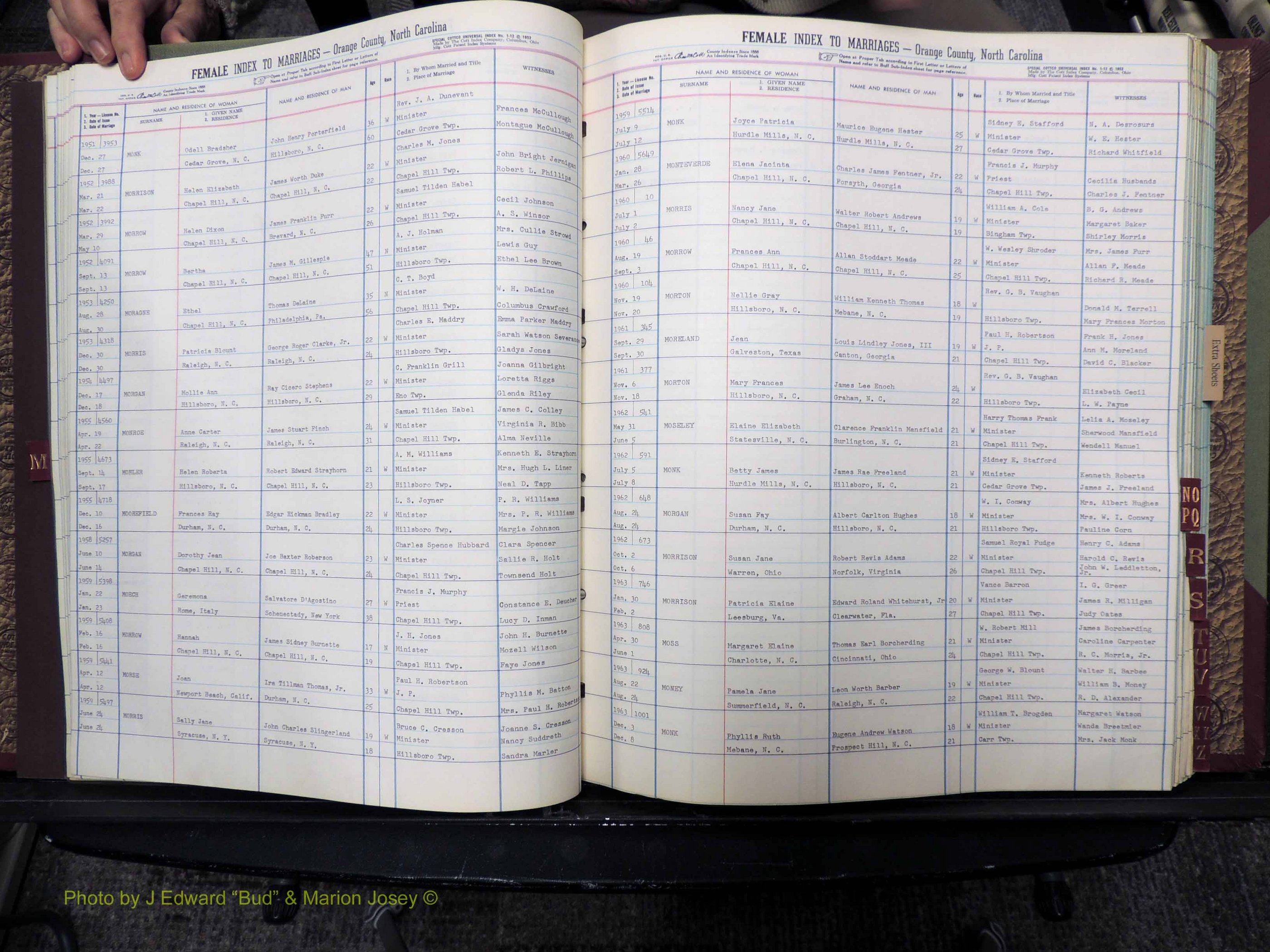 Orange Co, NC, Marriages, Female Index, M-Z, 1911-1964 (115).JPG