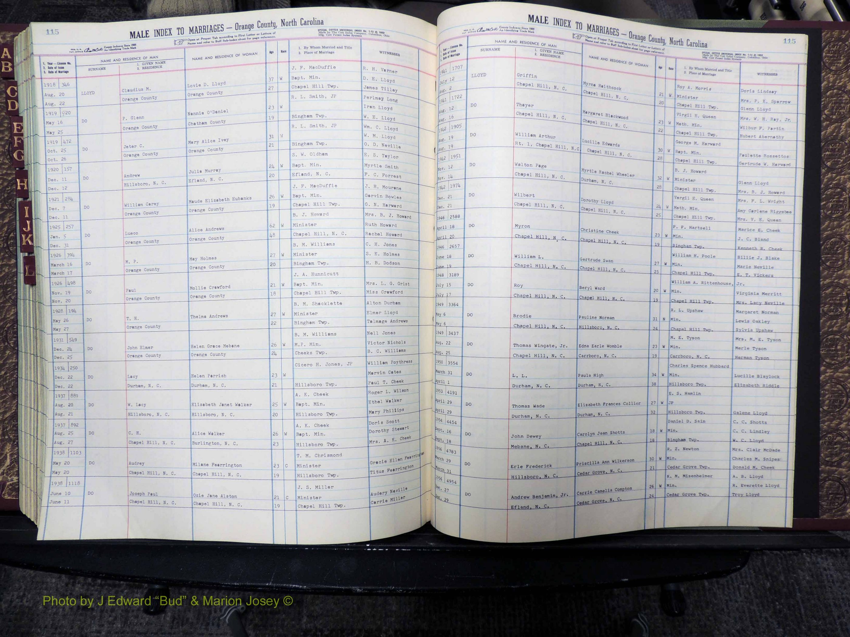 Orange Co, NC, Marriages, Male, A-L, 1911-1964 (319).JPG