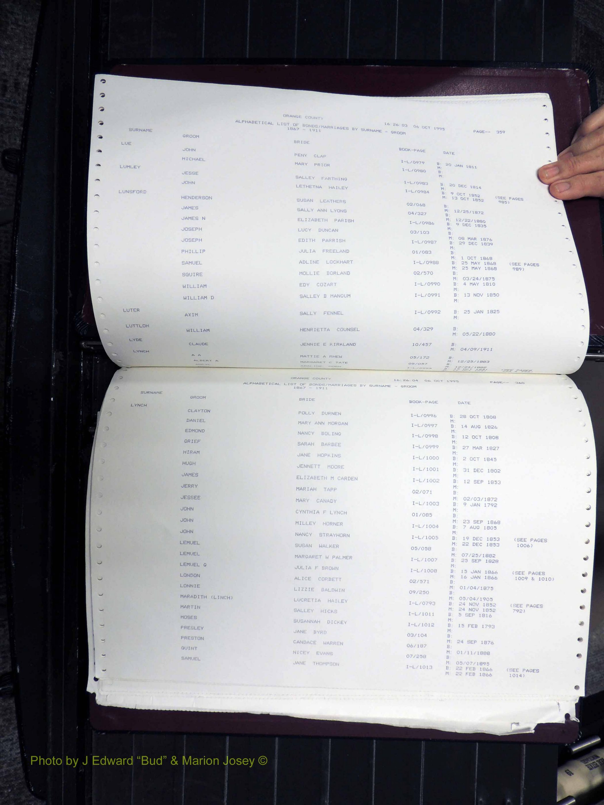 Orange Co, NC, Marriages, Male, I-Z, 1752-1911 (134).JPG