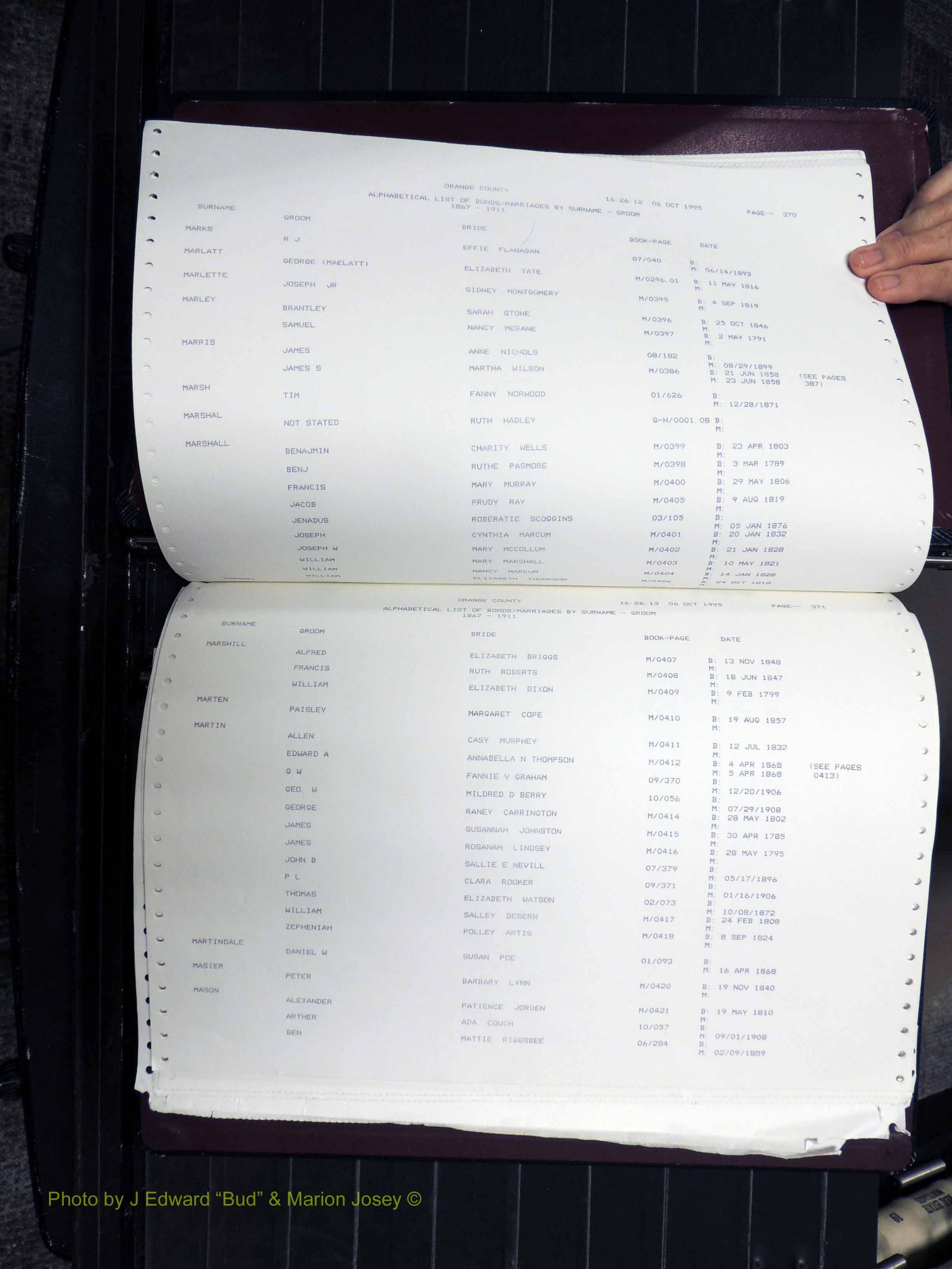 Orange Co, NC, Marriages, Male, I-Z, 1752-1911 (140).JPG