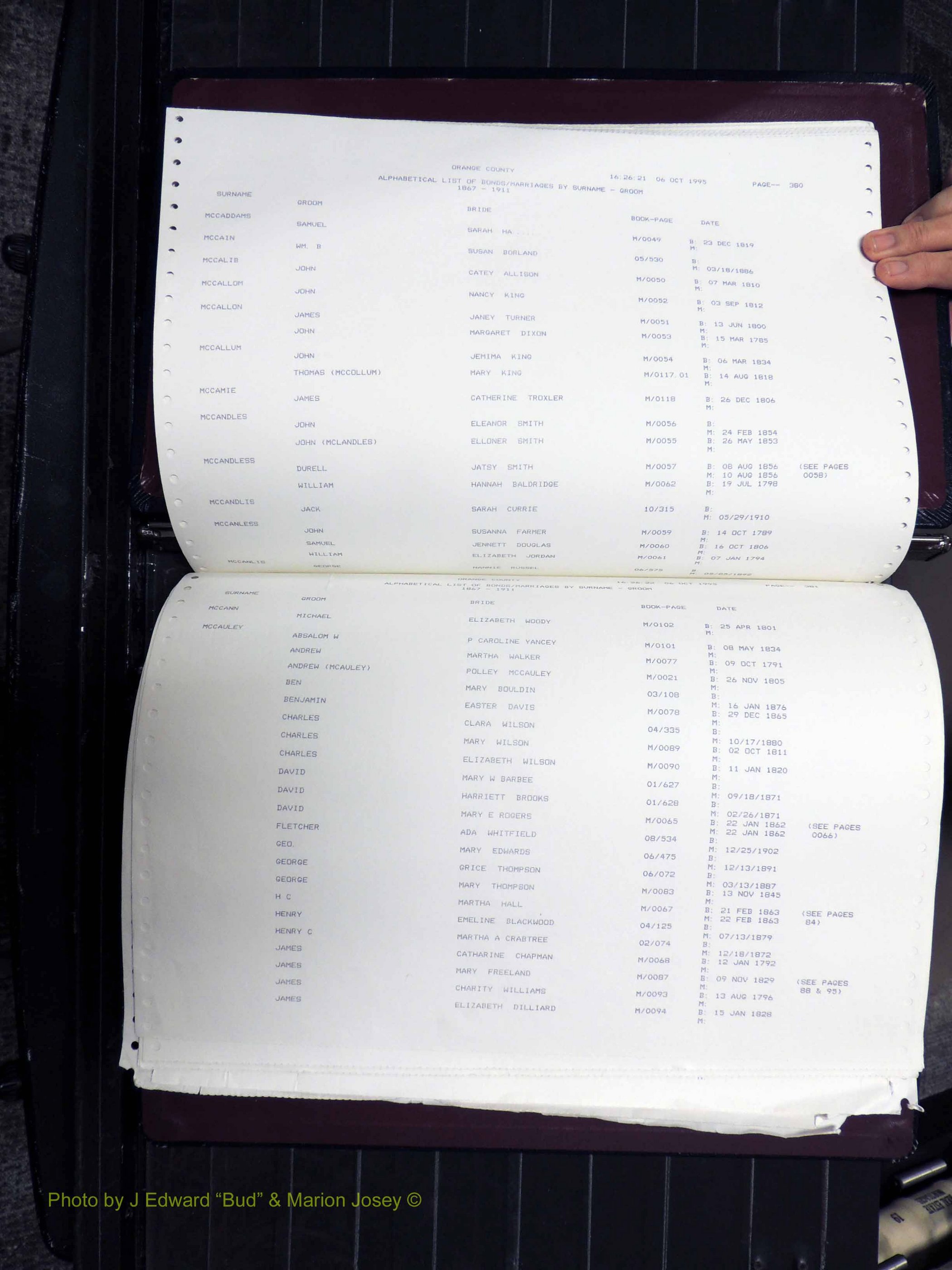 Orange Co, NC, Marriages, Male, I-Z, 1752-1911 (145).JPG