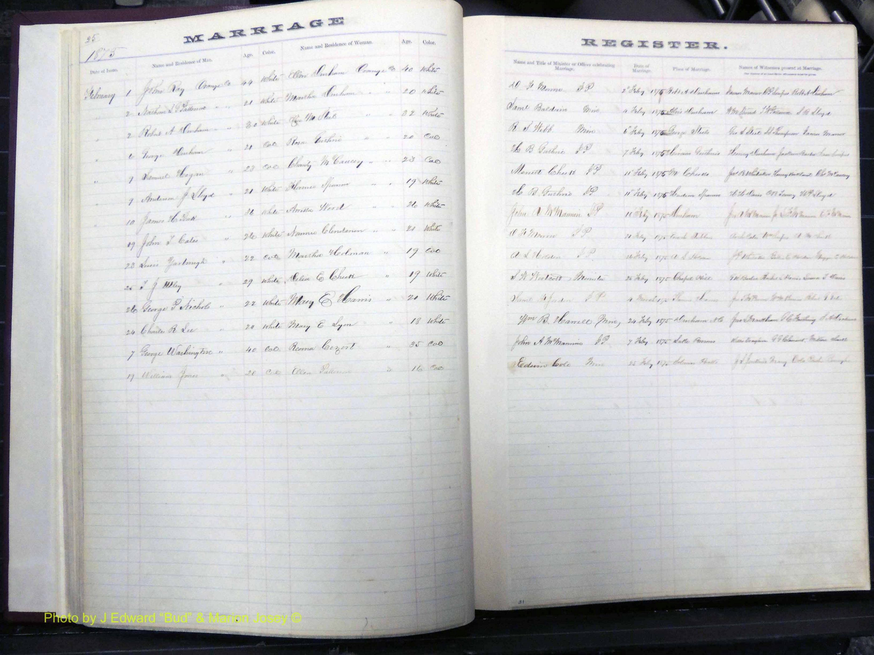 Orange Co, NC, Marriages, Male, 1873-1880 (125).JPG