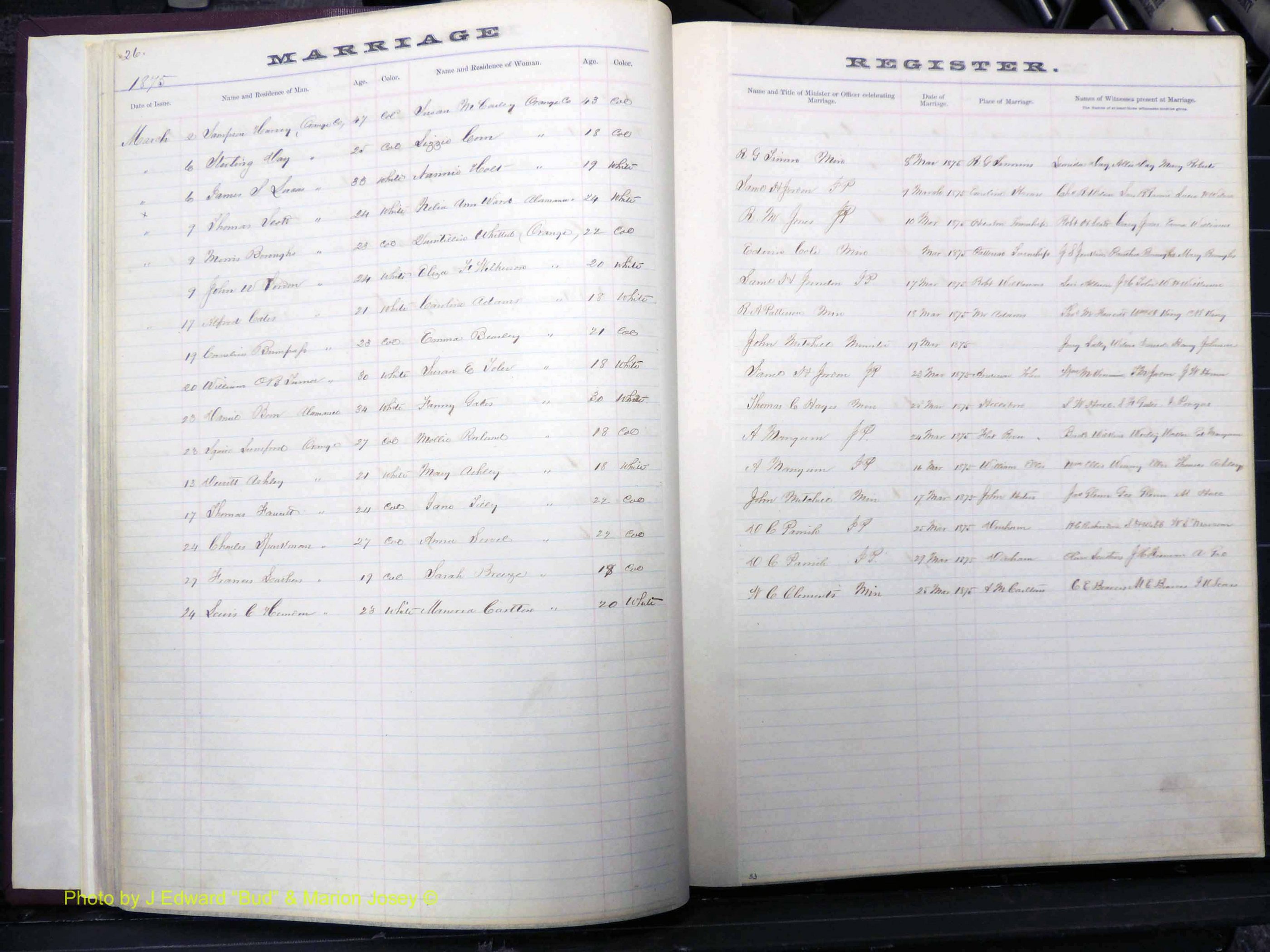 Orange Co, NC, Marriages, Male, 1873-1880 (126).JPG