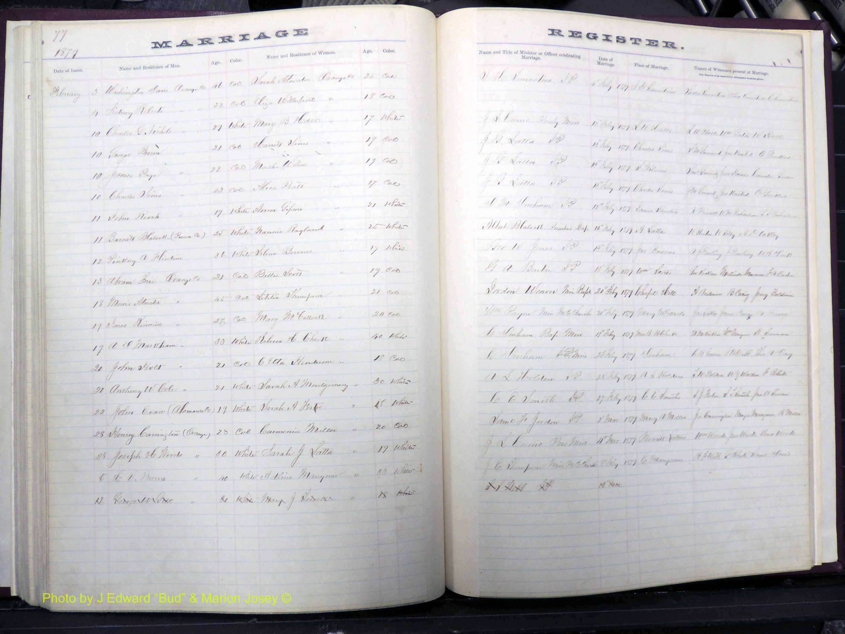 Orange Co, NC, Marriages, Male, 1873-1880 (177).JPG