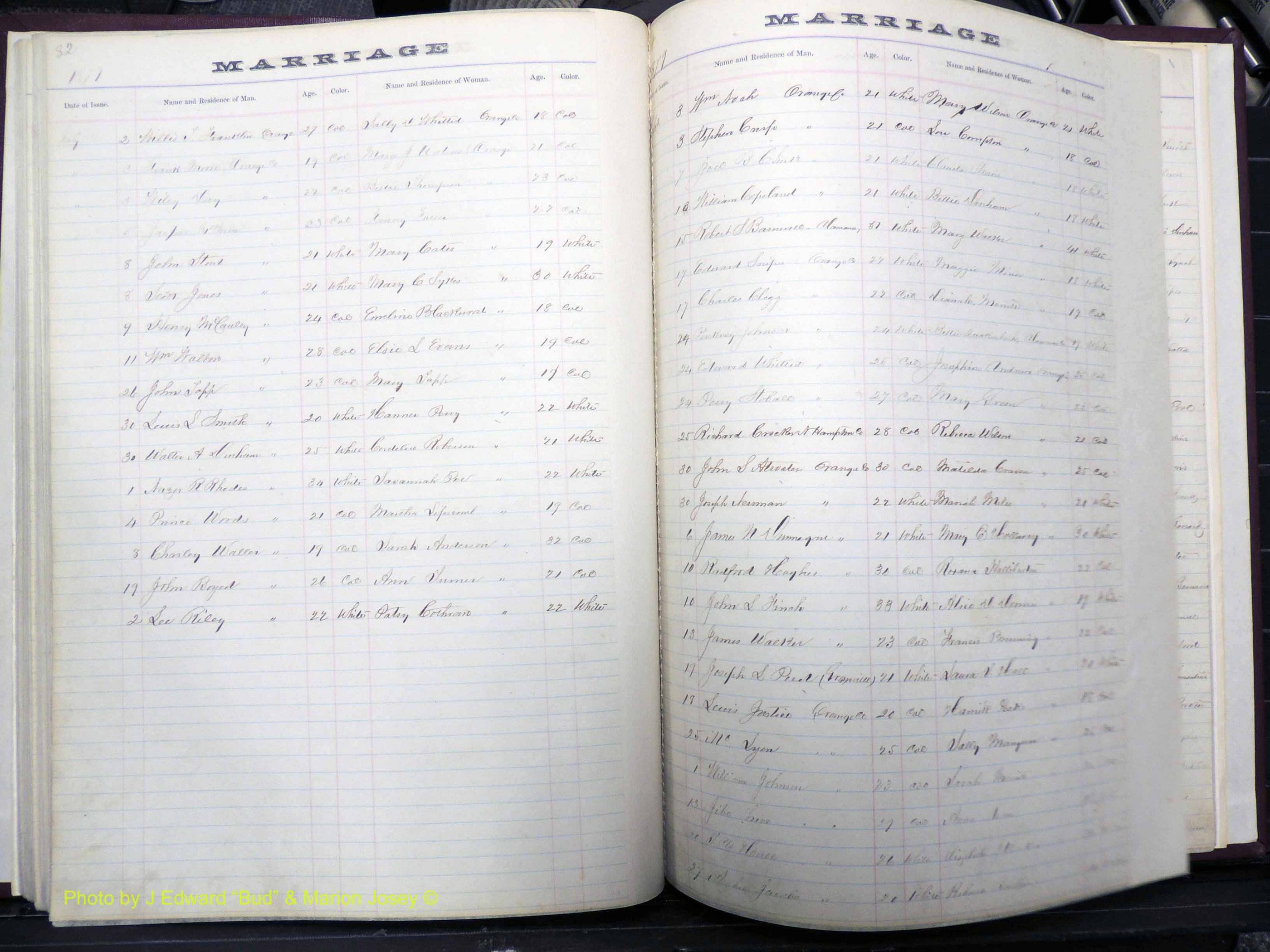 Orange Co, NC, Marriages, Male, 1873-1880 (182).JPG
