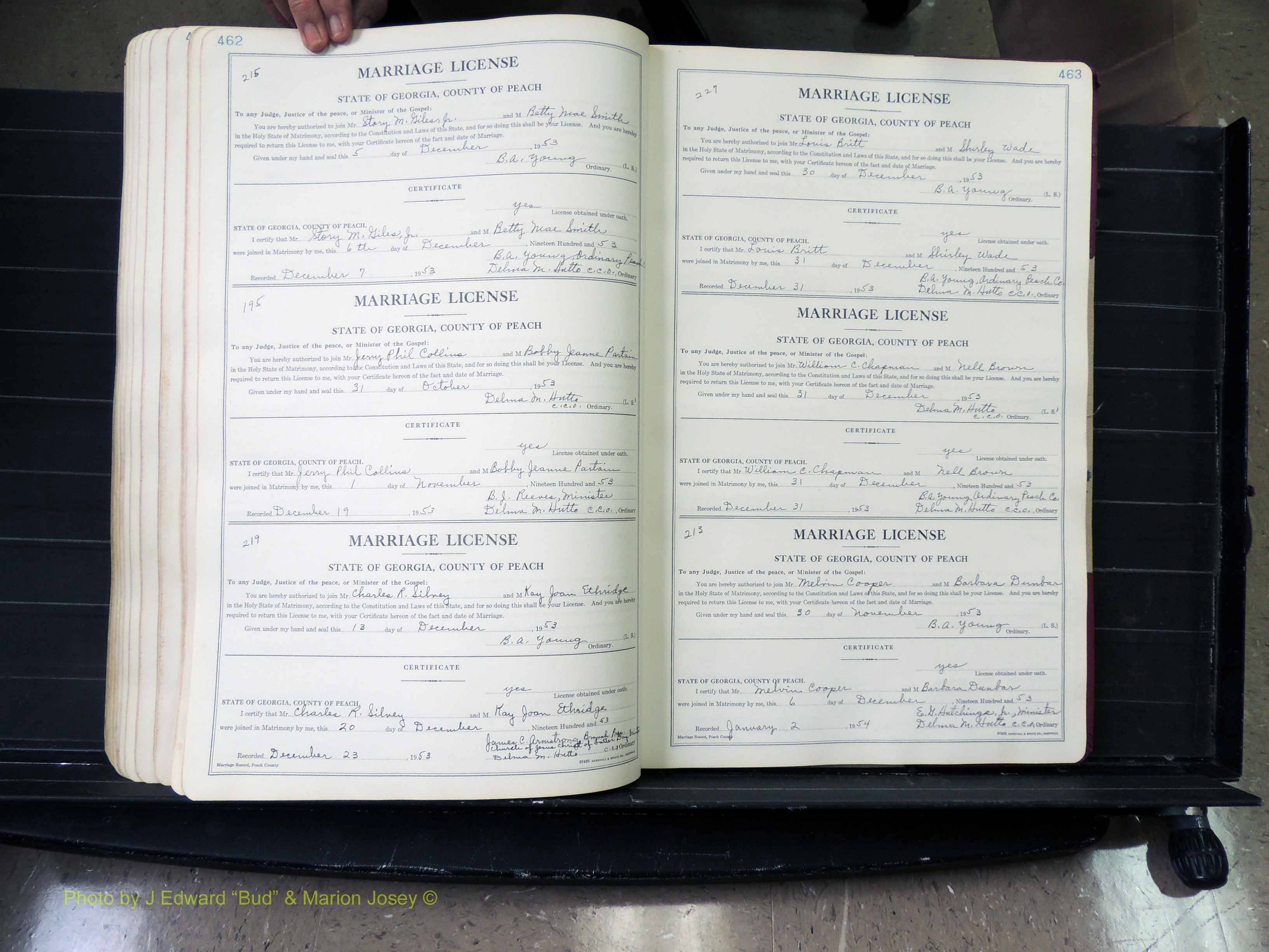 Peach Co, GA, Marriages, Book A, 1926-1960 pg 462-463.JPG