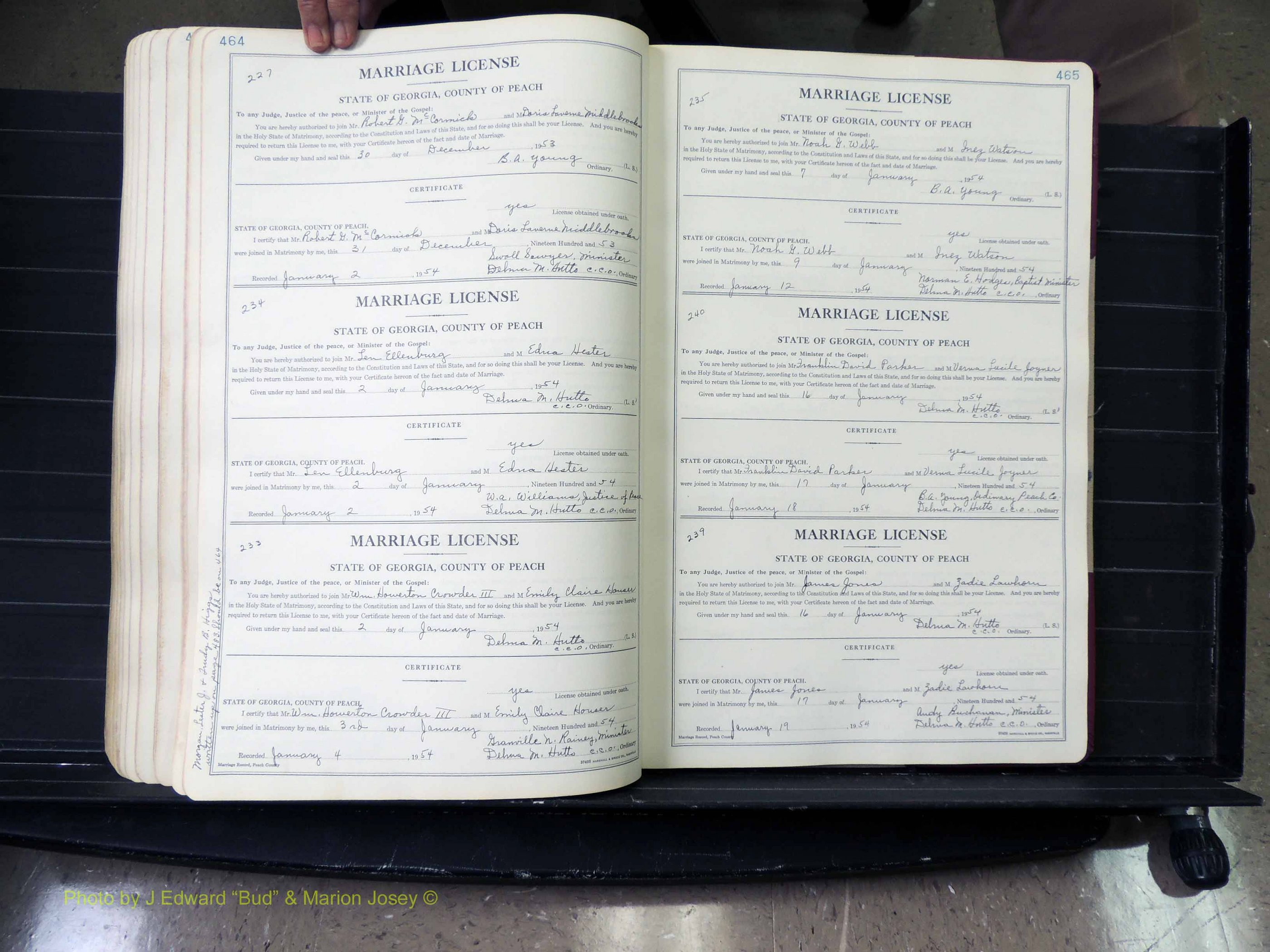 Peach Co, GA, Marriages, Book A, 1926-1960 pg 464-465.JPG
