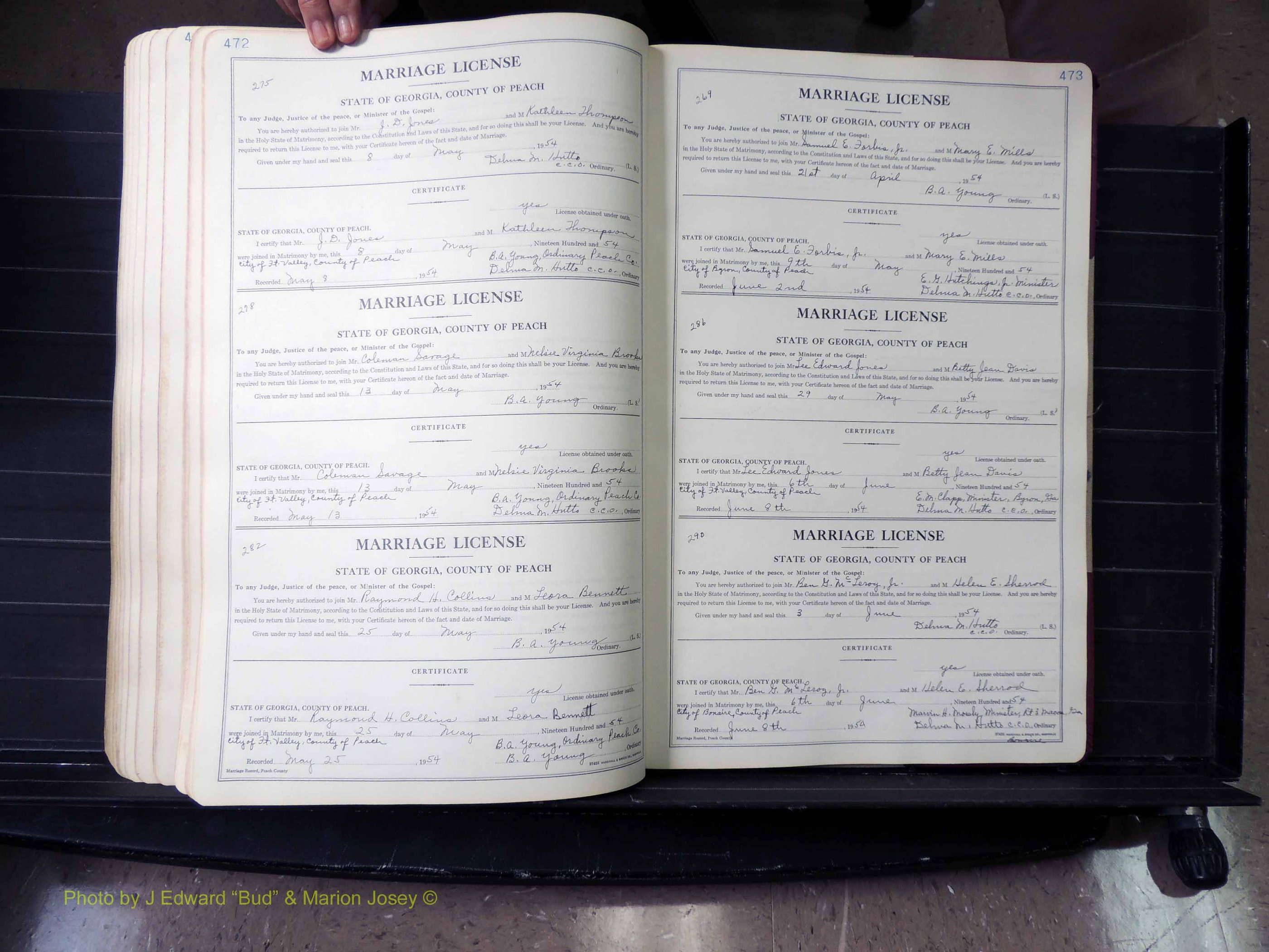 Peach Co, GA, Marriages, Book A, 1926-1960 pg 472-473.JPG