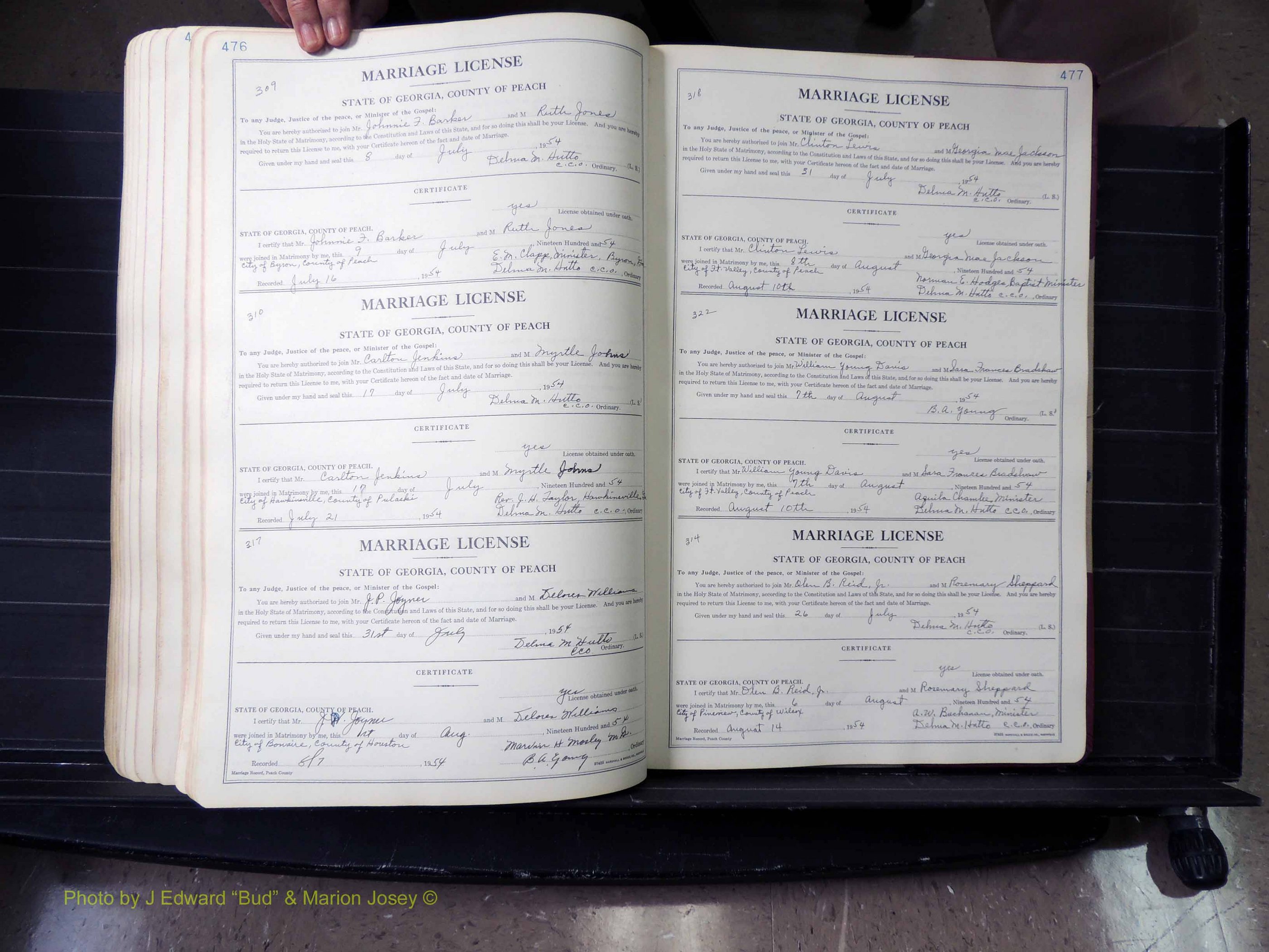 Peach Co, GA, Marriages, Book A, 1926-1960 pg 476-477.JPG