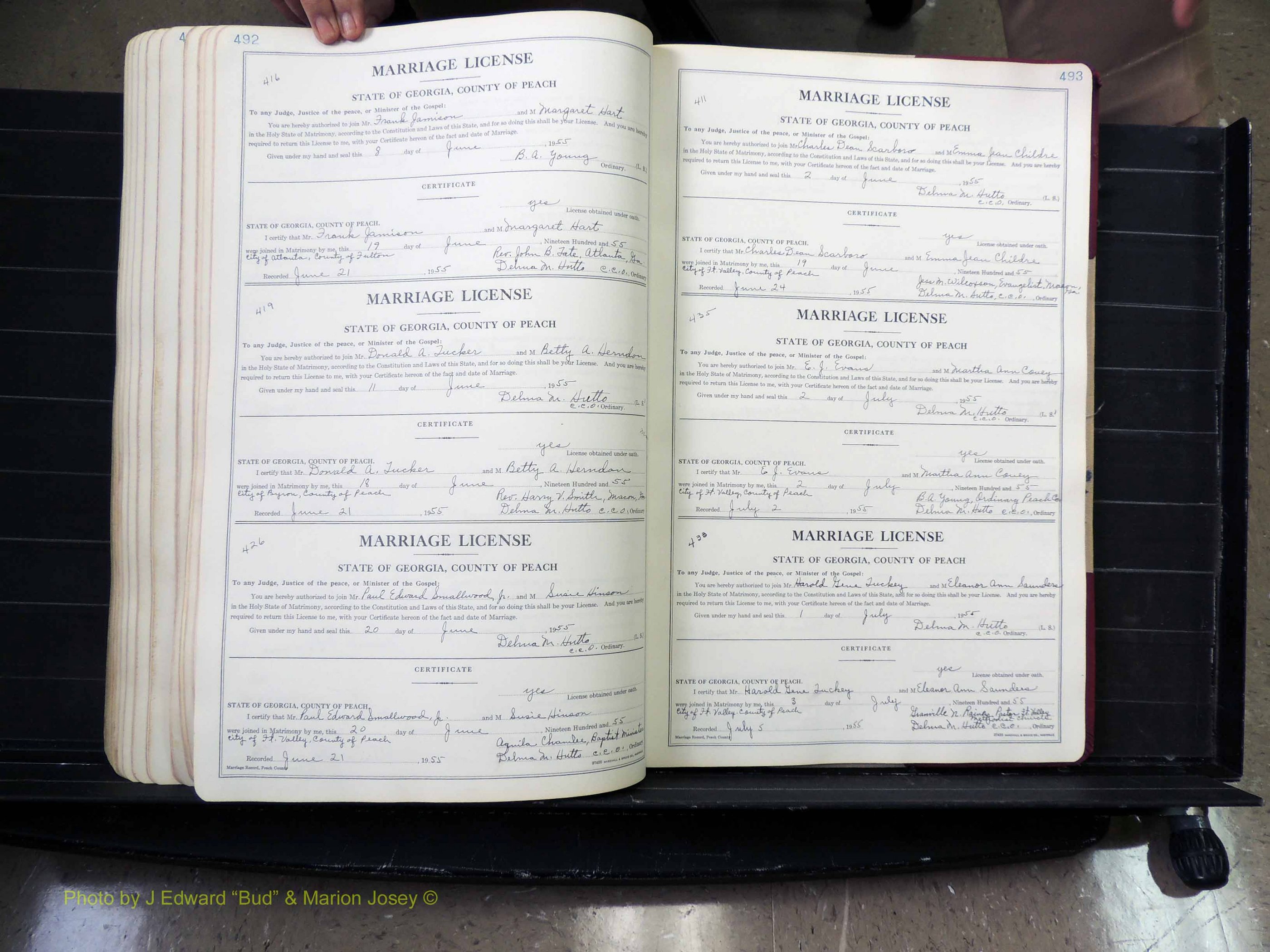 Peach Co, GA, Marriages, Book A, 1926-1960 pg 492-493.JPG