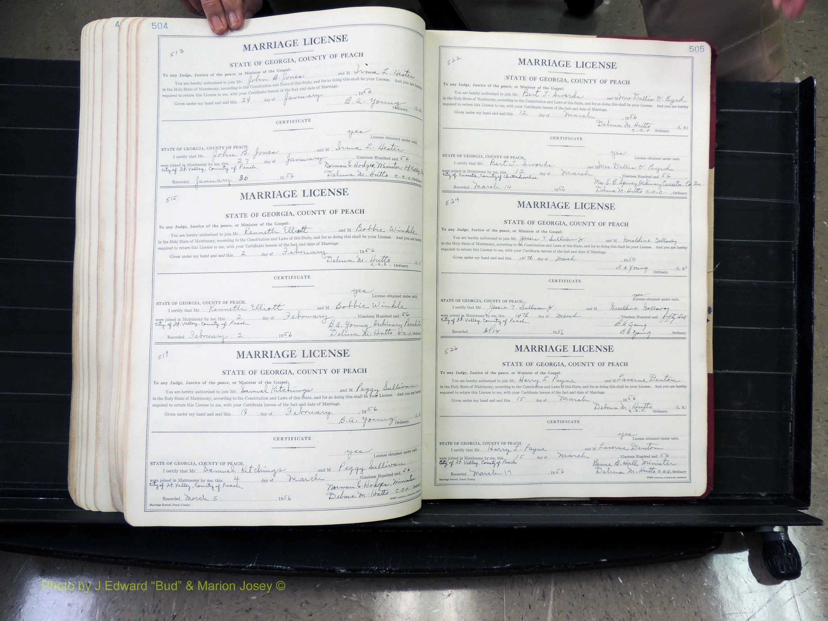Peach Co, GA, Marriages, Book A, 1926-1960 pg 504-505.JPG