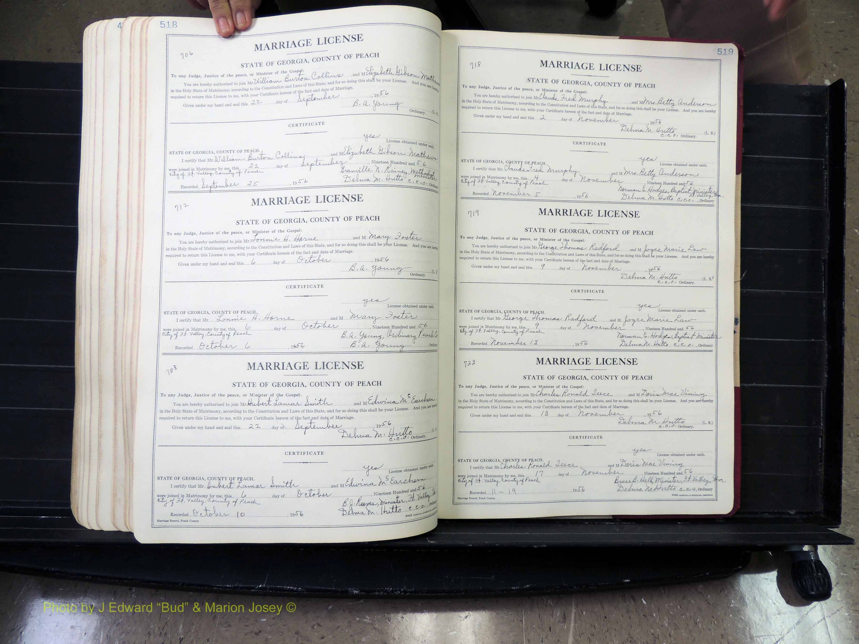 Peach Co, GA, Marriages, Book A, 1926-1960 pg 518-519.JPG