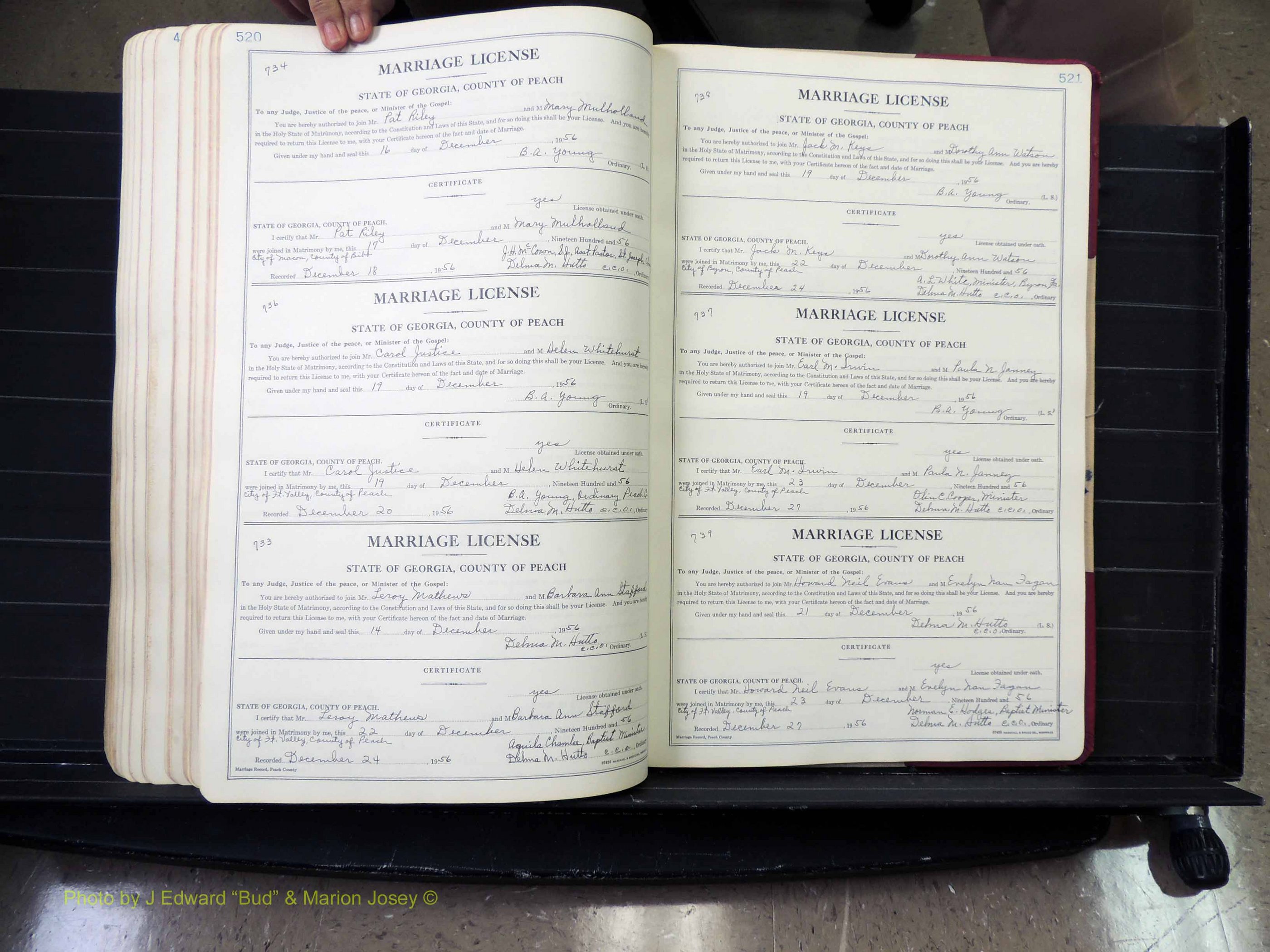 Peach Co, GA, Marriages, Book A, 1926-1960 pg 520-521.JPG