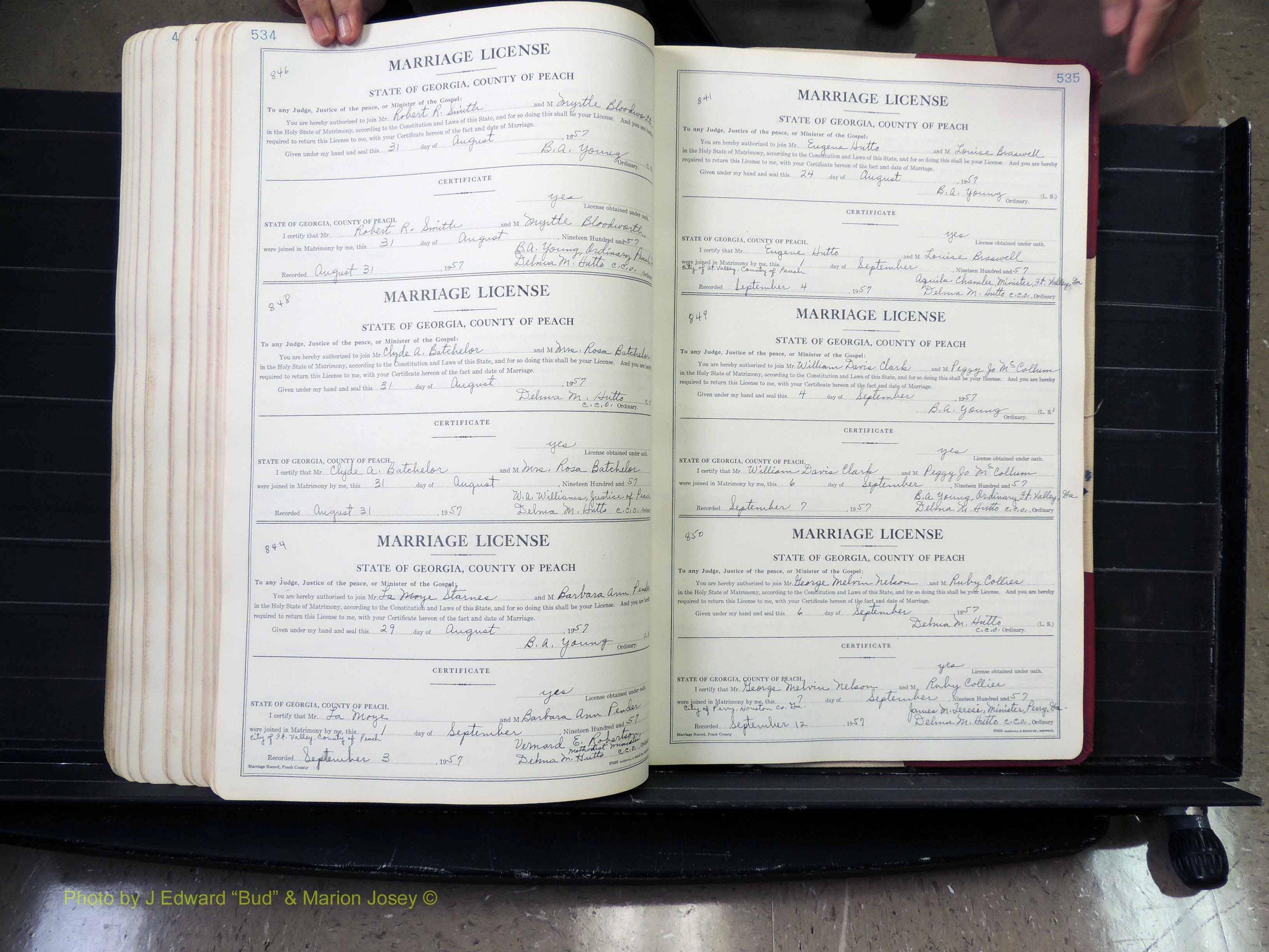 Peach Co, GA, Marriages, Book A, 1926-1960 pg 534-535.JPG