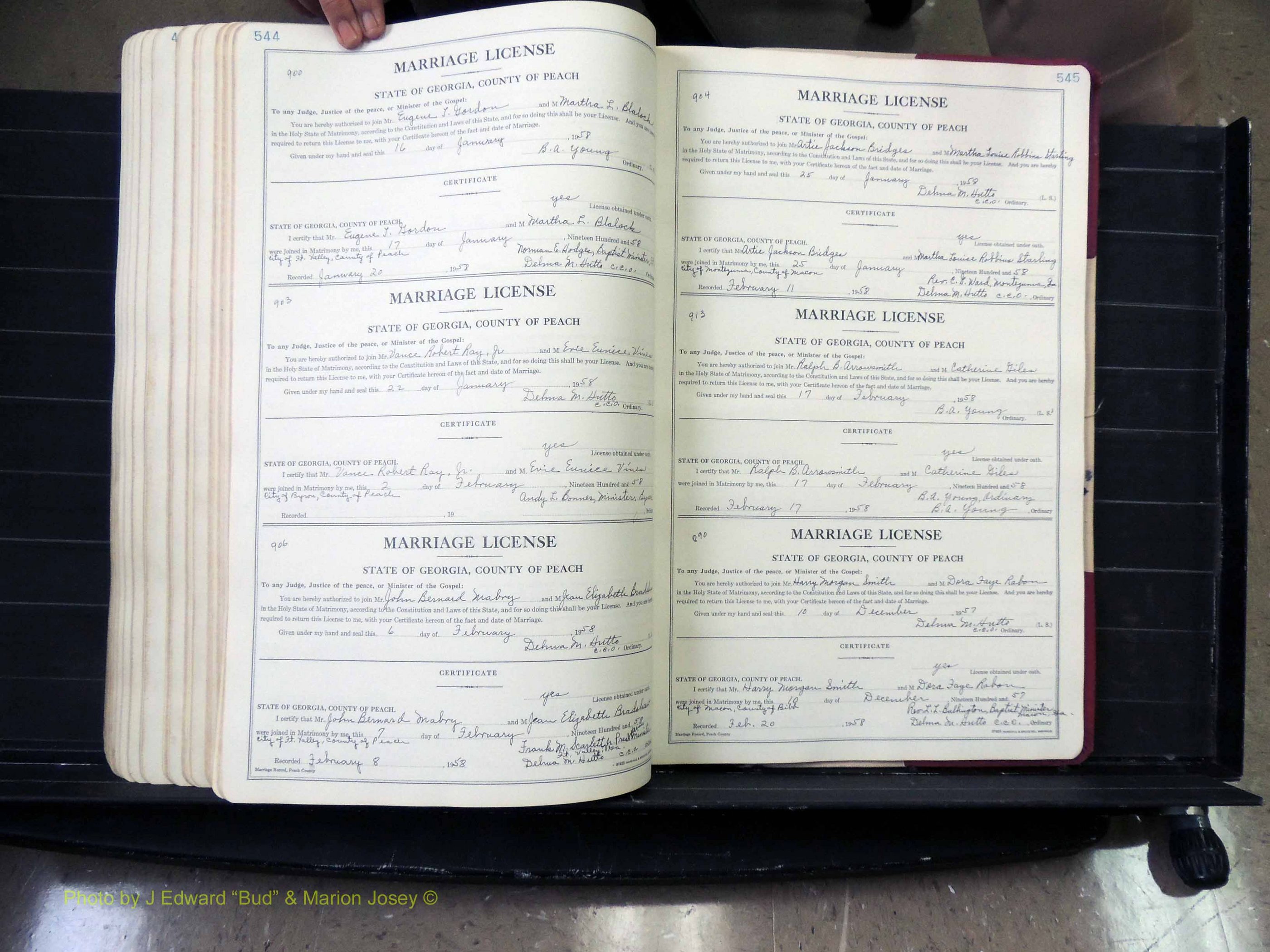 Peach Co, GA, Marriages, Book A, 1926-1960 pg 544-545.JPG