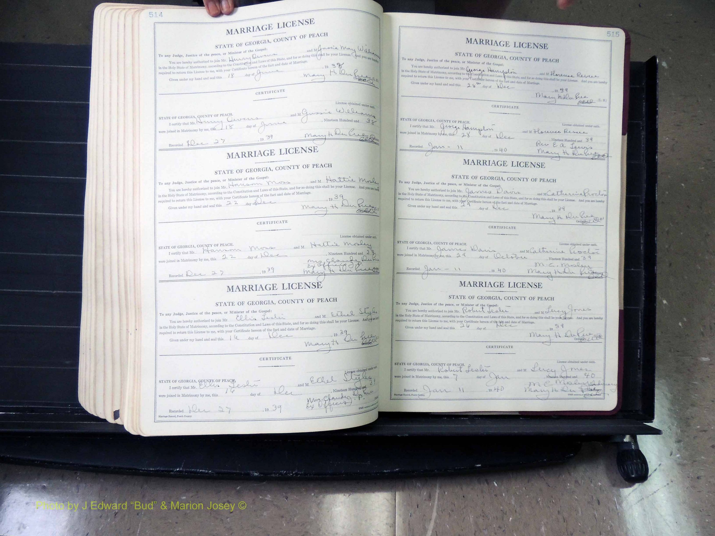 Peach Co, GA, Marriages, Book B, 1925-1991 pg 514-515.JPG