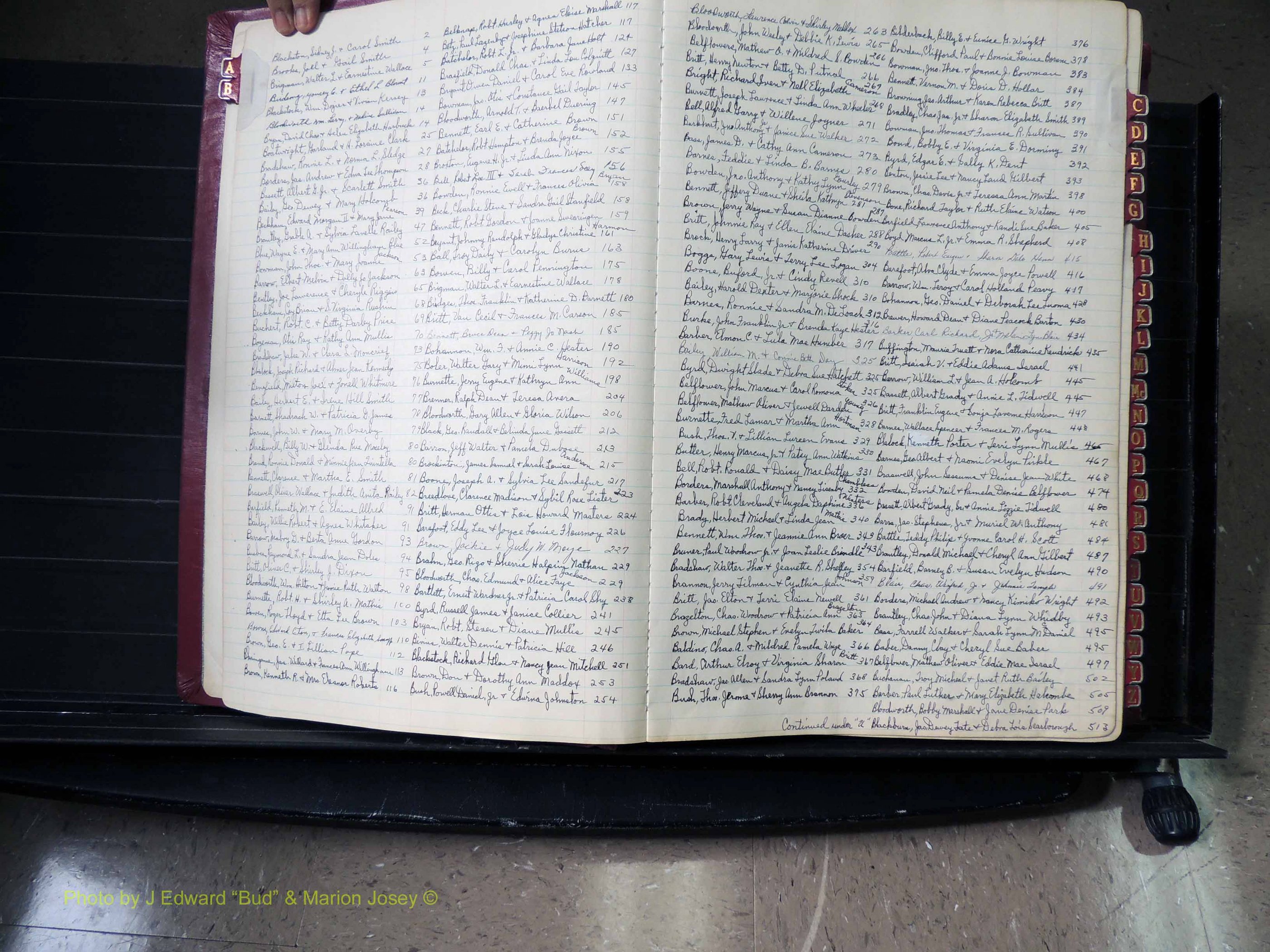 Peach Co, GA, Marriages, Book E, 1960-1984 Index B.JPG