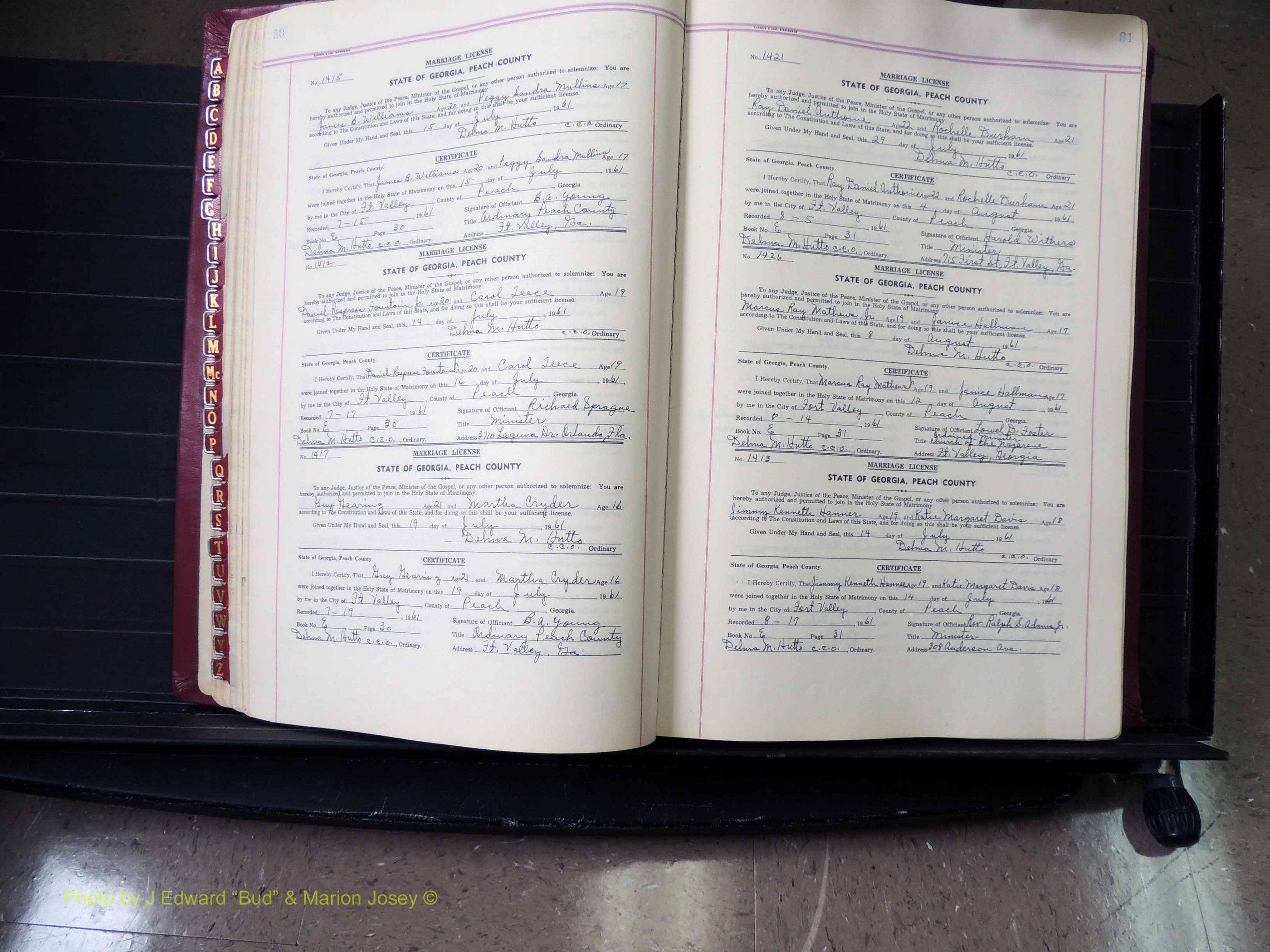 Peach Co, GA, Marriages, Book E, 1960-1984 pg 030-031.JPG