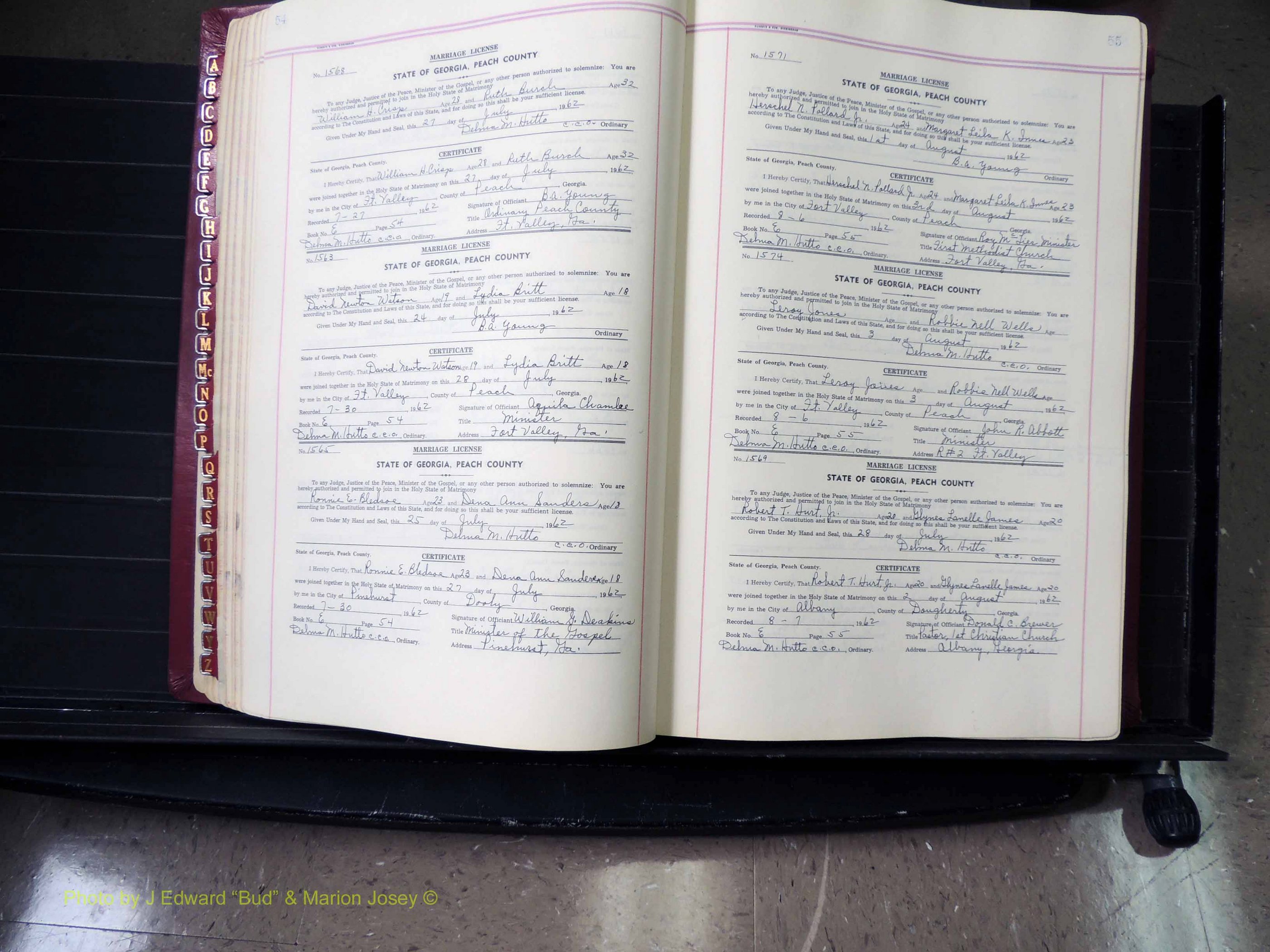 Peach Co, GA, Marriages, Book E, 1960-1984 pg 054-055.JPG