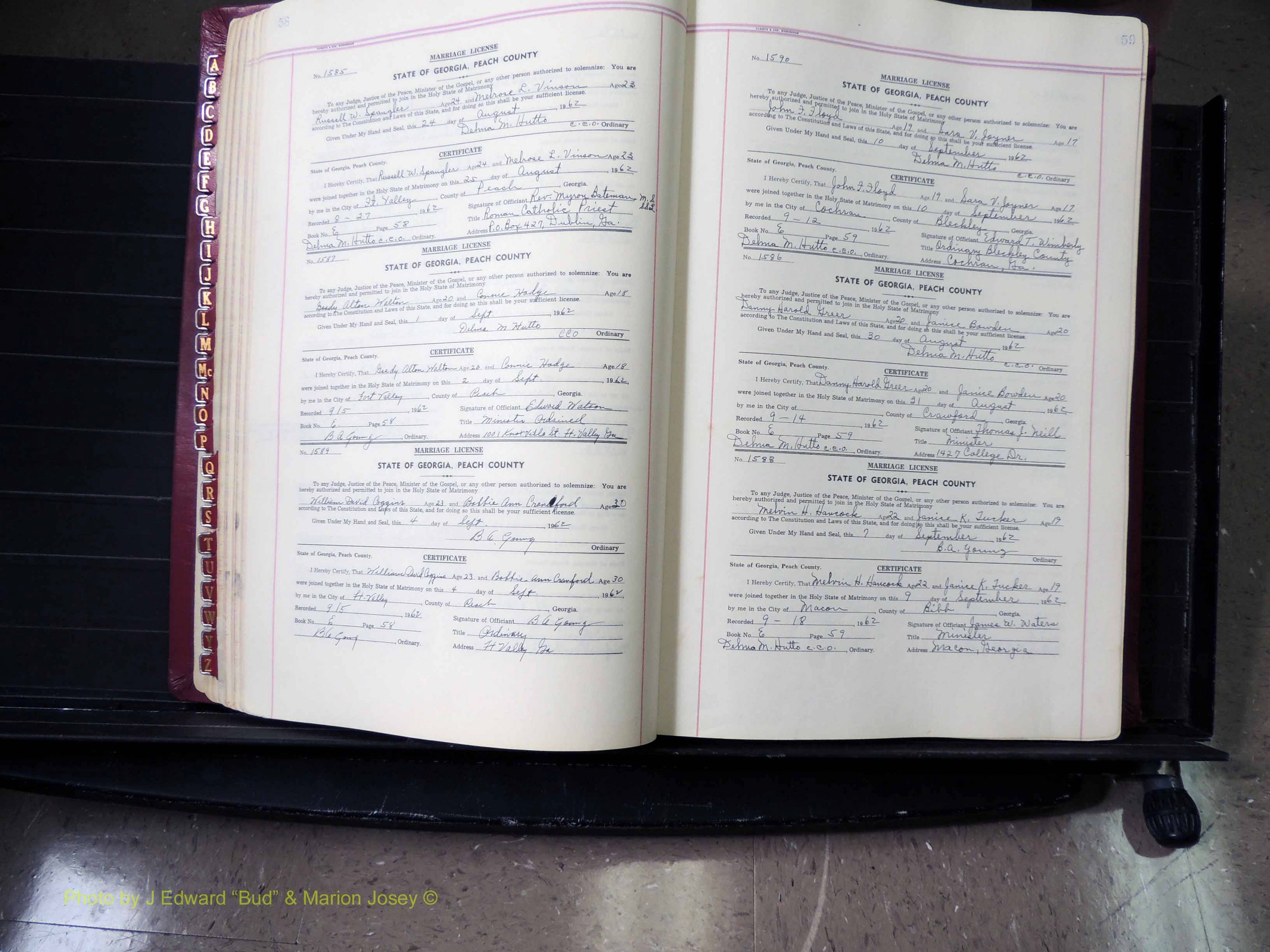 Peach Co, GA, Marriages, Book E, 1960-1984 pg 058-059.JPG