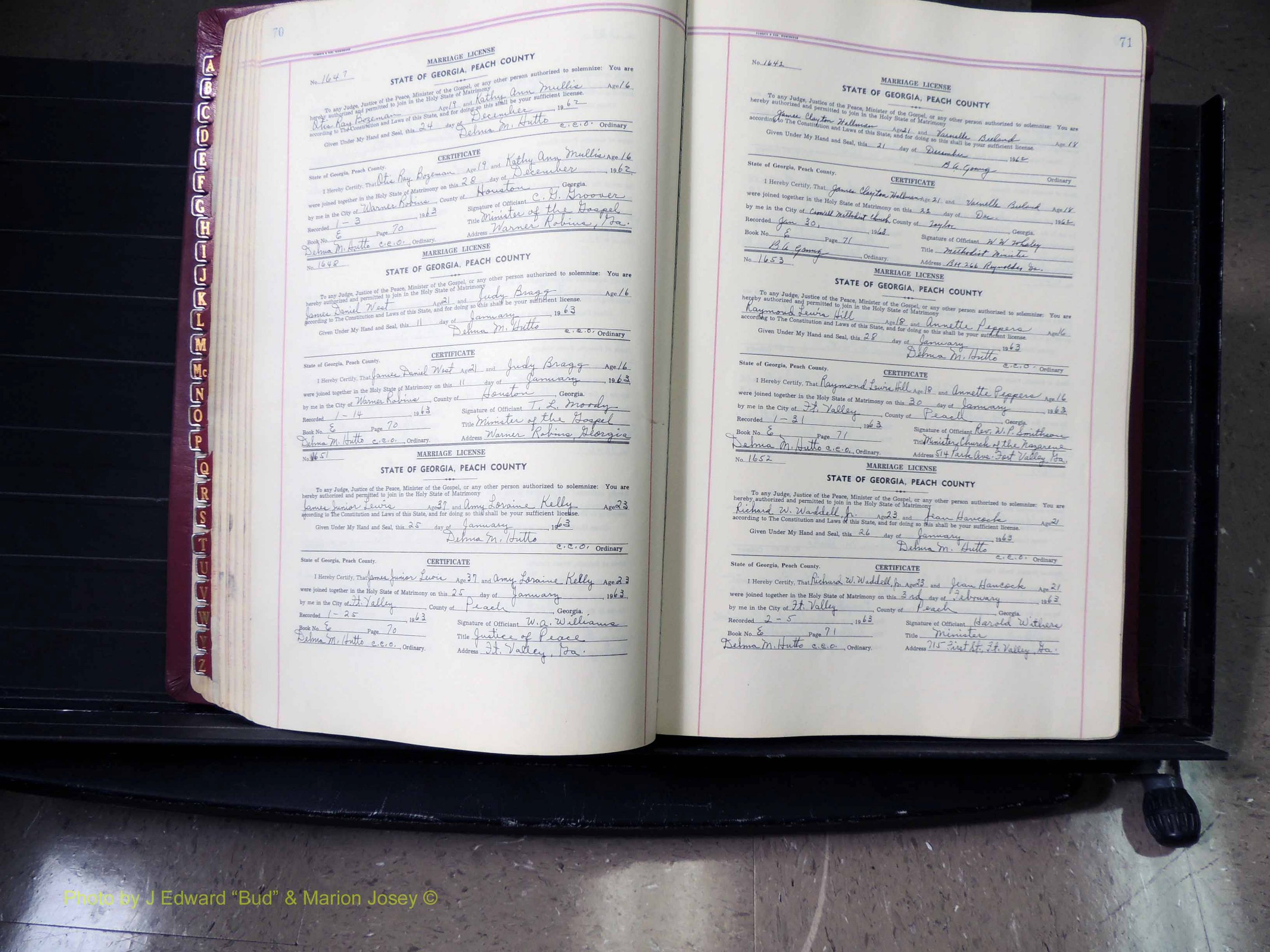 Peach Co, GA, Marriages, Book E, 1960-1984 pg 070-071.JPG