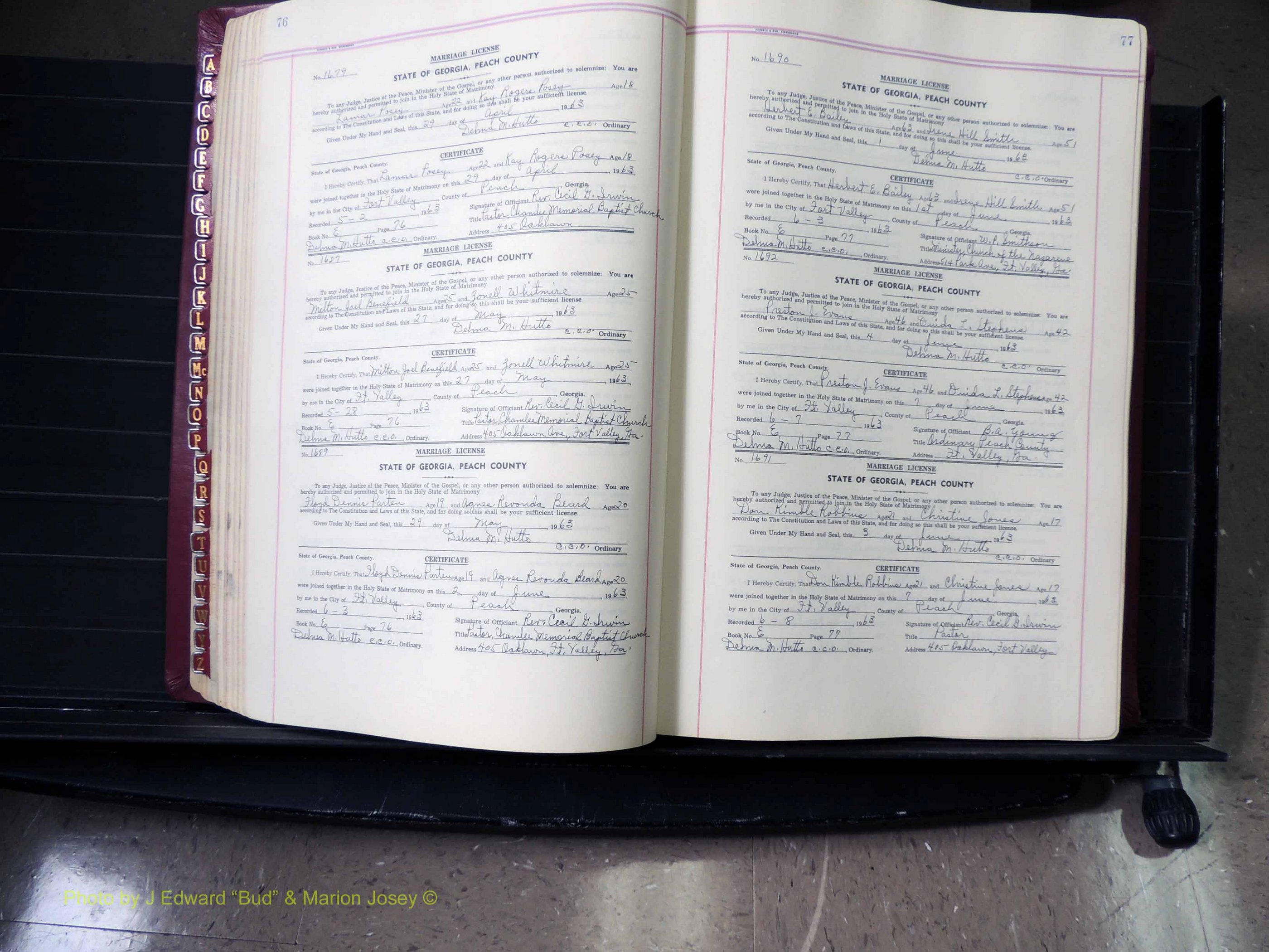 Peach Co, GA, Marriages, Book E, 1960-1984 pg 076-077.JPG