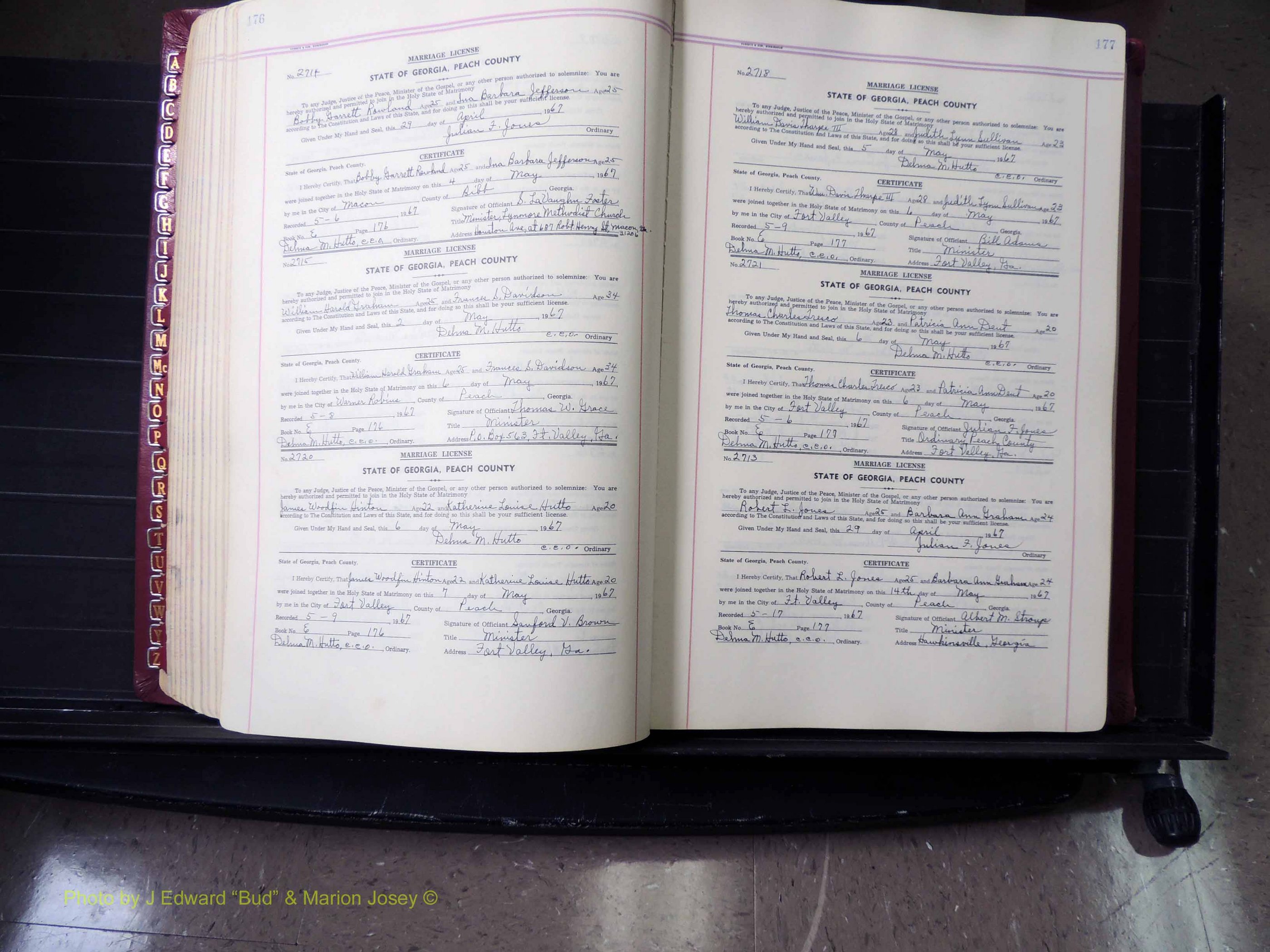 Peach Co, GA, Marriages, Book E, 1960-1984 pg 176-177.JPG