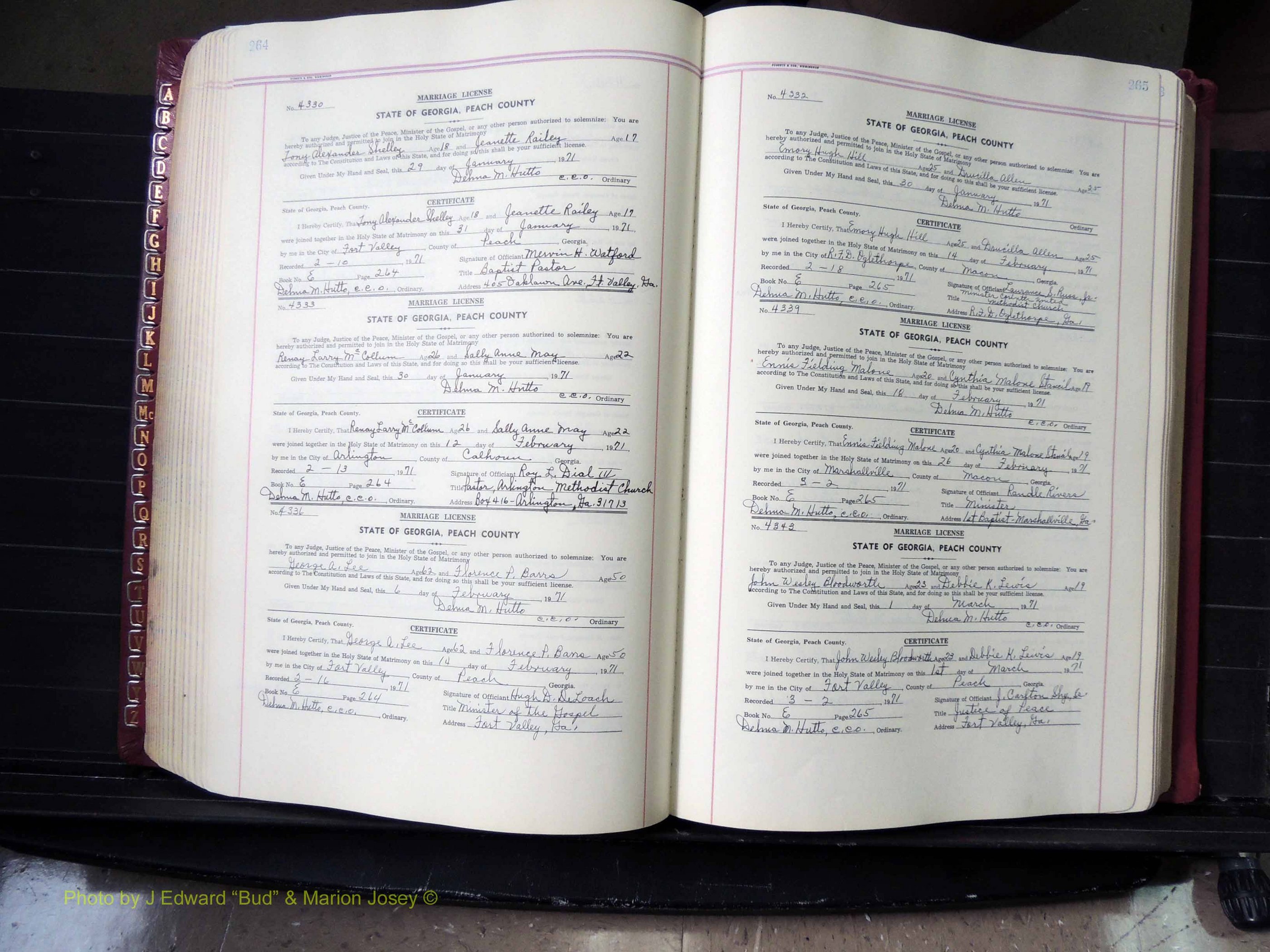 Peach Co, GA, Marriages, Book E, 1960-1984 pg 264-265.JPG