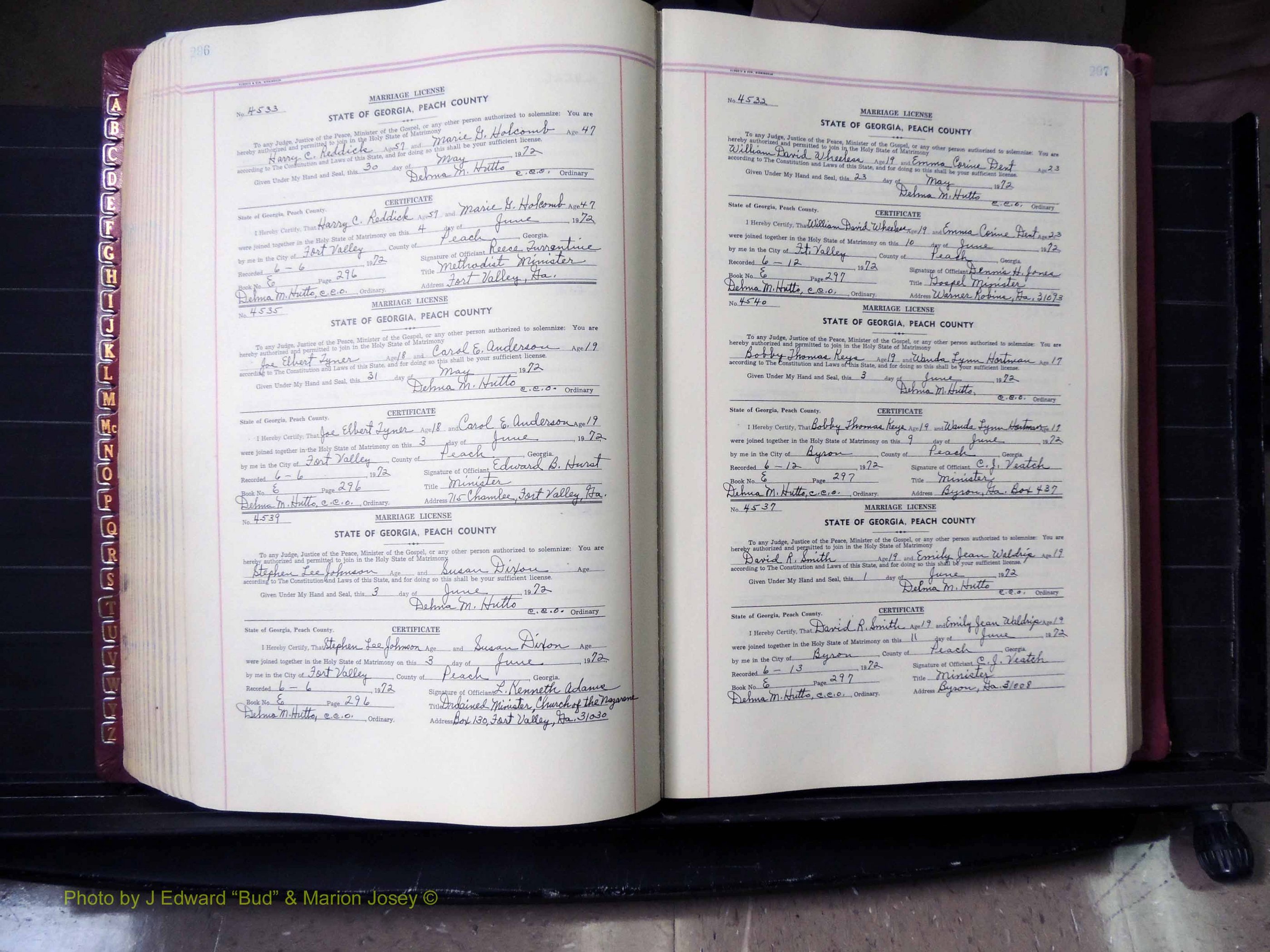 Peach Co, GA, Marriages, Book E, 1960-1984 pg 296-297.JPG