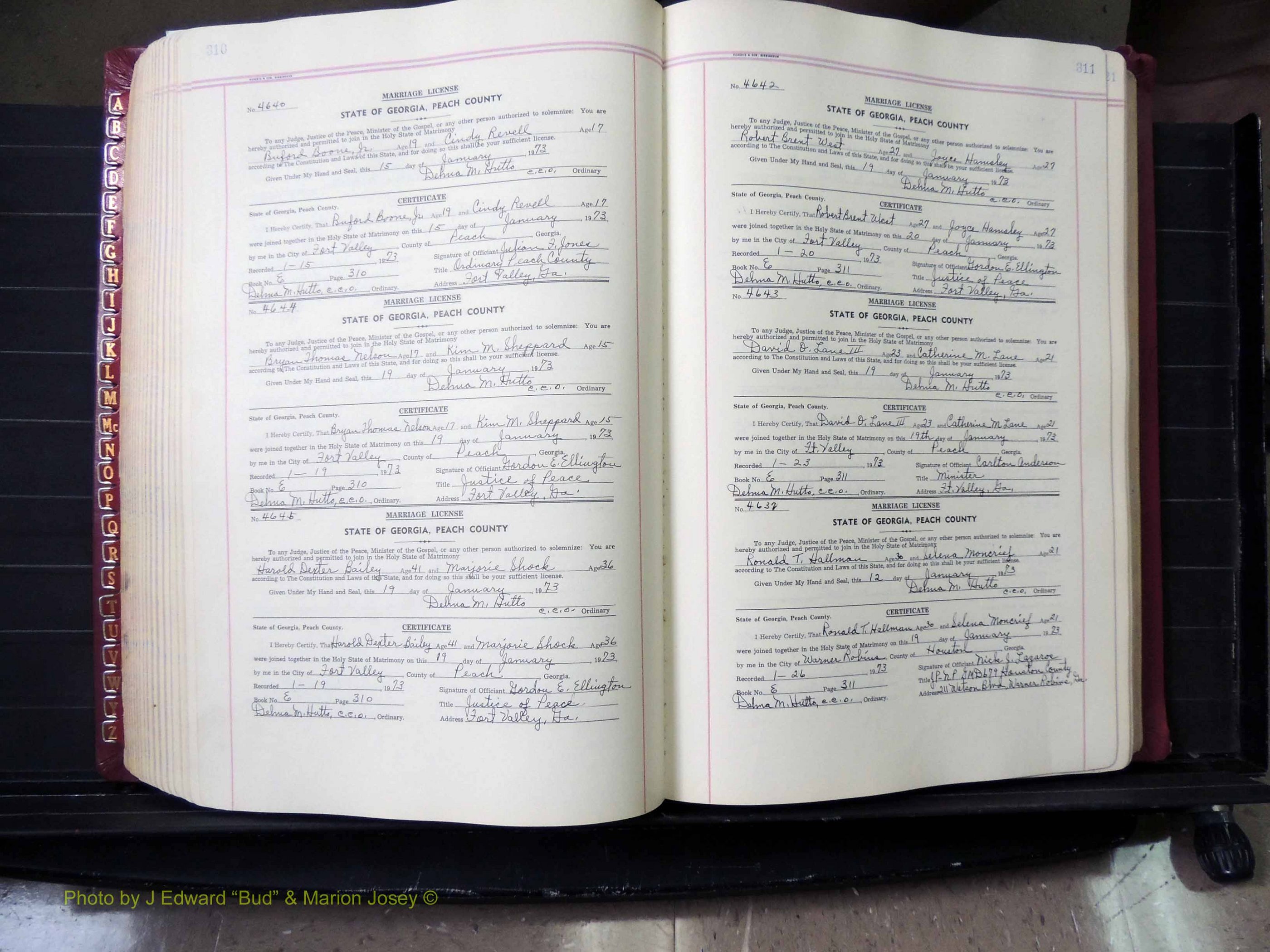 Peach Co, GA, Marriages, Book E, 1960-1984 pg 310-311.JPG
