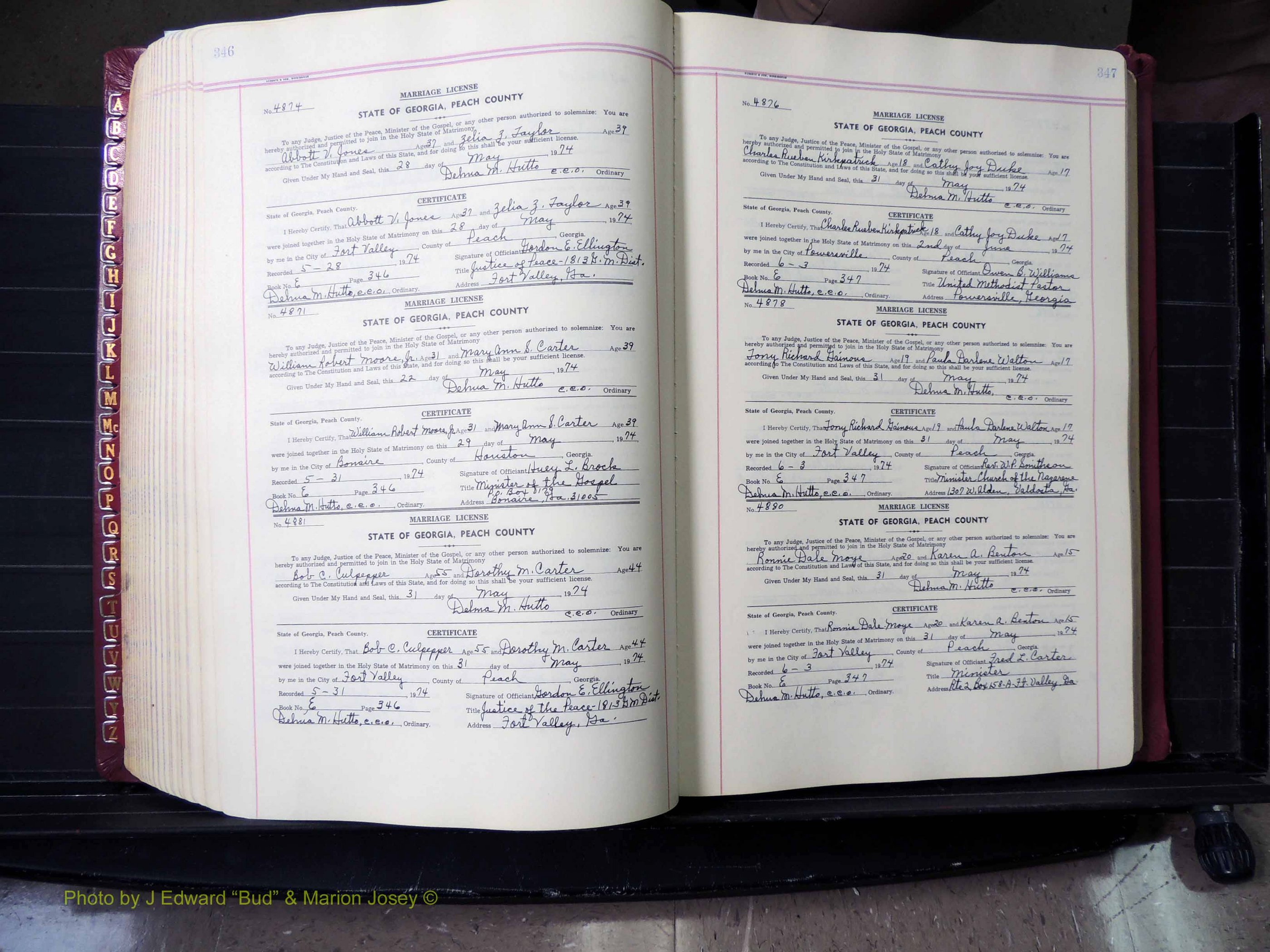 Peach Co, GA, Marriages, Book E, 1960-1984 pg 346-347.JPG
