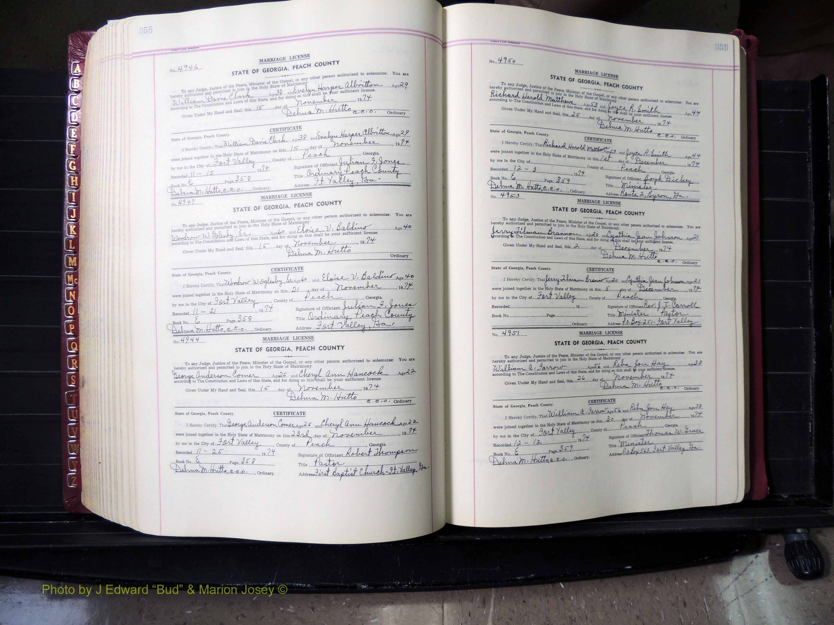 Peach Co, GA, Marriages, Book E, 1960-1984 pg 358-359.JPG