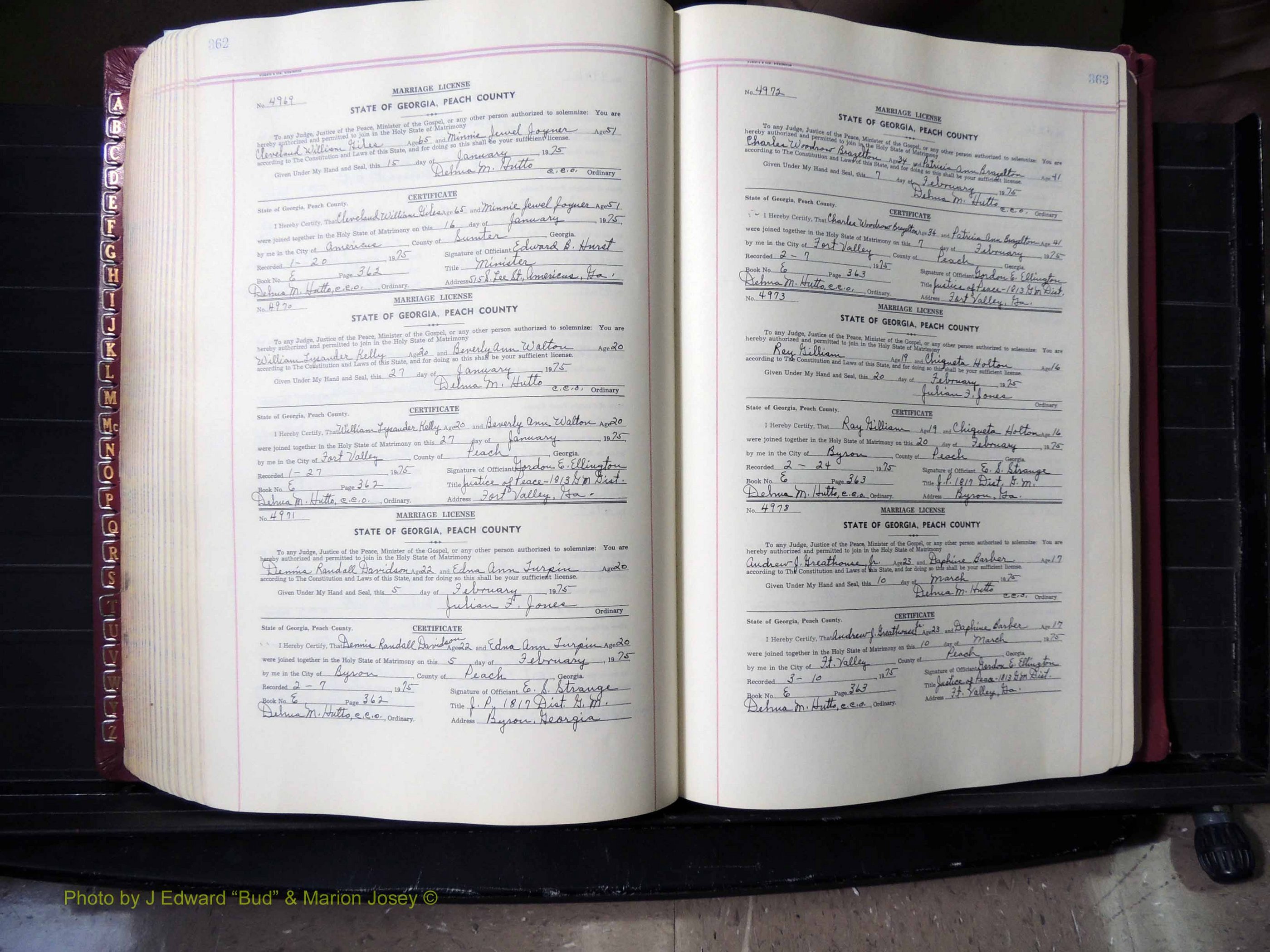 Peach Co, GA, Marriages, Book E, 1960-1984 pg 362-363.JPG