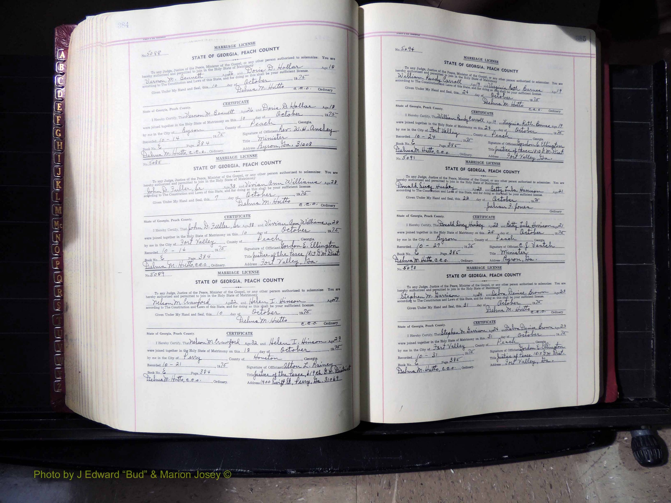 Peach Co, GA, Marriages, Book E, 1960-1984 pg 384-385.JPG